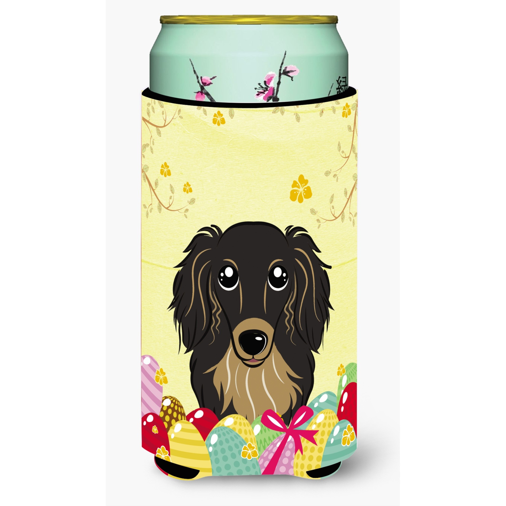 &quotCaroline's Treasures BB1895TBC "&quotLonghair Black and Tan Dachshund Easter Egg Hunt"" Tall Boy Hugger Koozie, Multicolor"