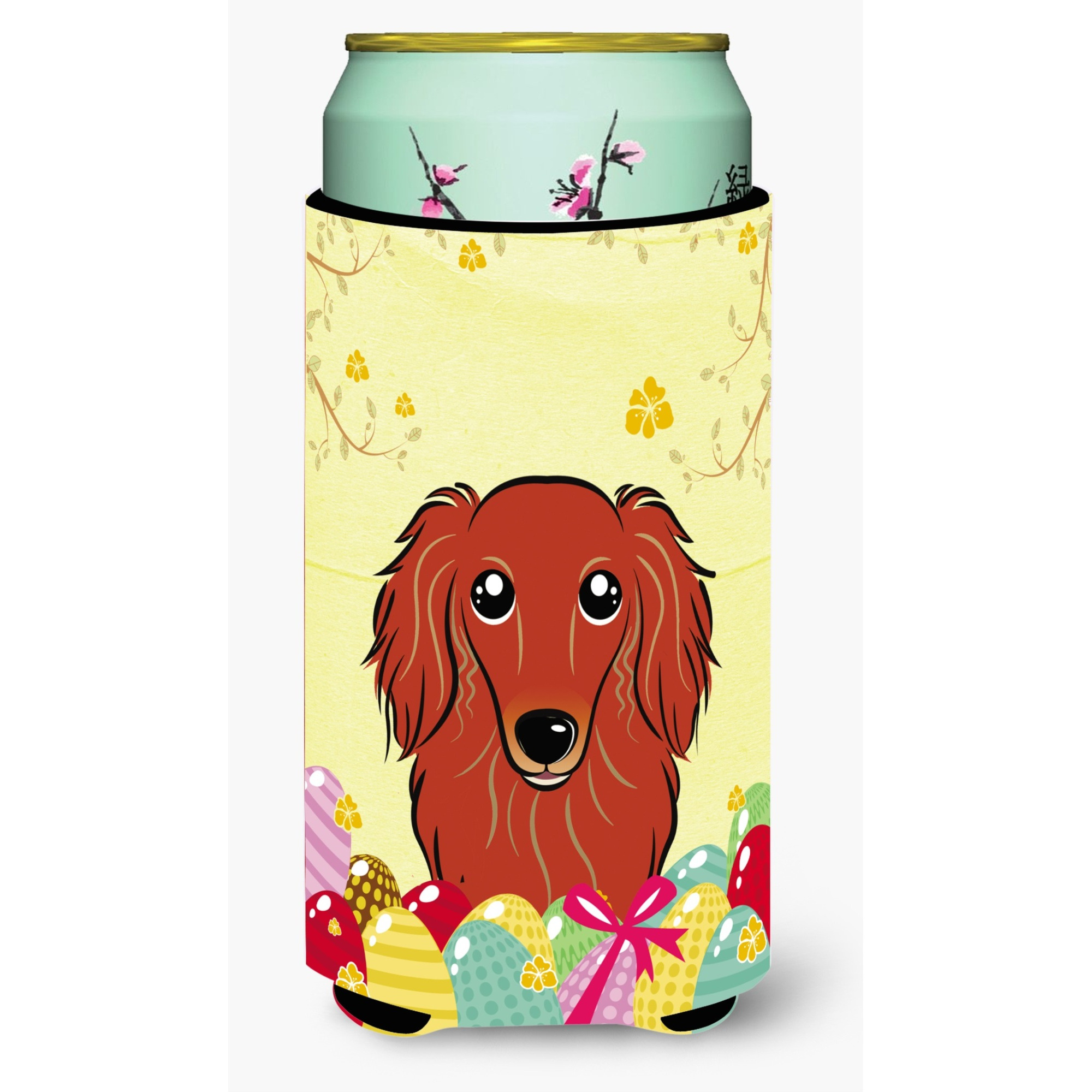 &quotCaroline's Treasures BB1896TBC "&quotLonghair Red Dachshund Easter Egg Hunt"" Tall Boy Hugger Koozie, Multicolor"