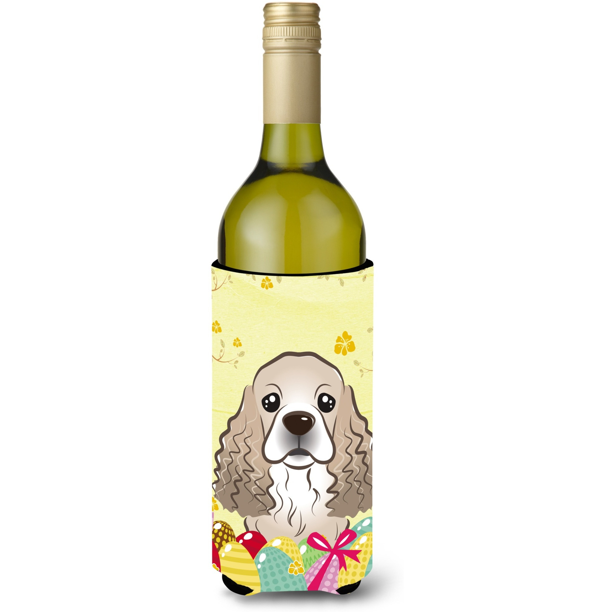 &quotCaroline's Treasures BB1898LITERK "&quotCocker Spaniel Easter Egg Hunt"" Wine Bottle Hugger Koozie, 750ml, Multicolor"
