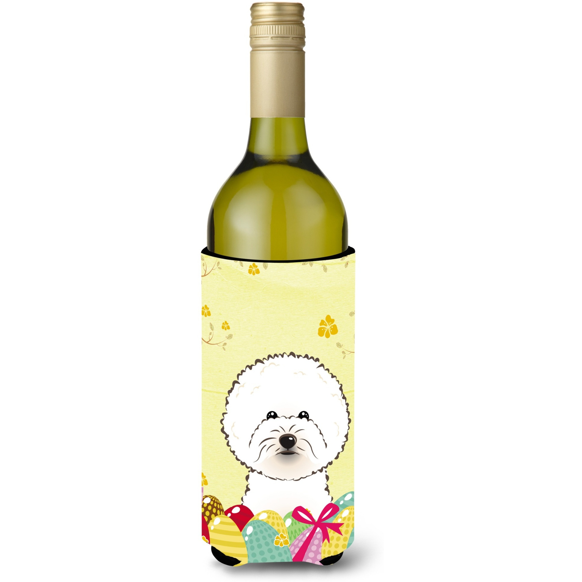 &quotCaroline's Treasures BB1899LITERK "&quotBichon Frise Easter Egg Hunt"" Wine Bottle Hugger Koozie, 750ml, Multicolor"