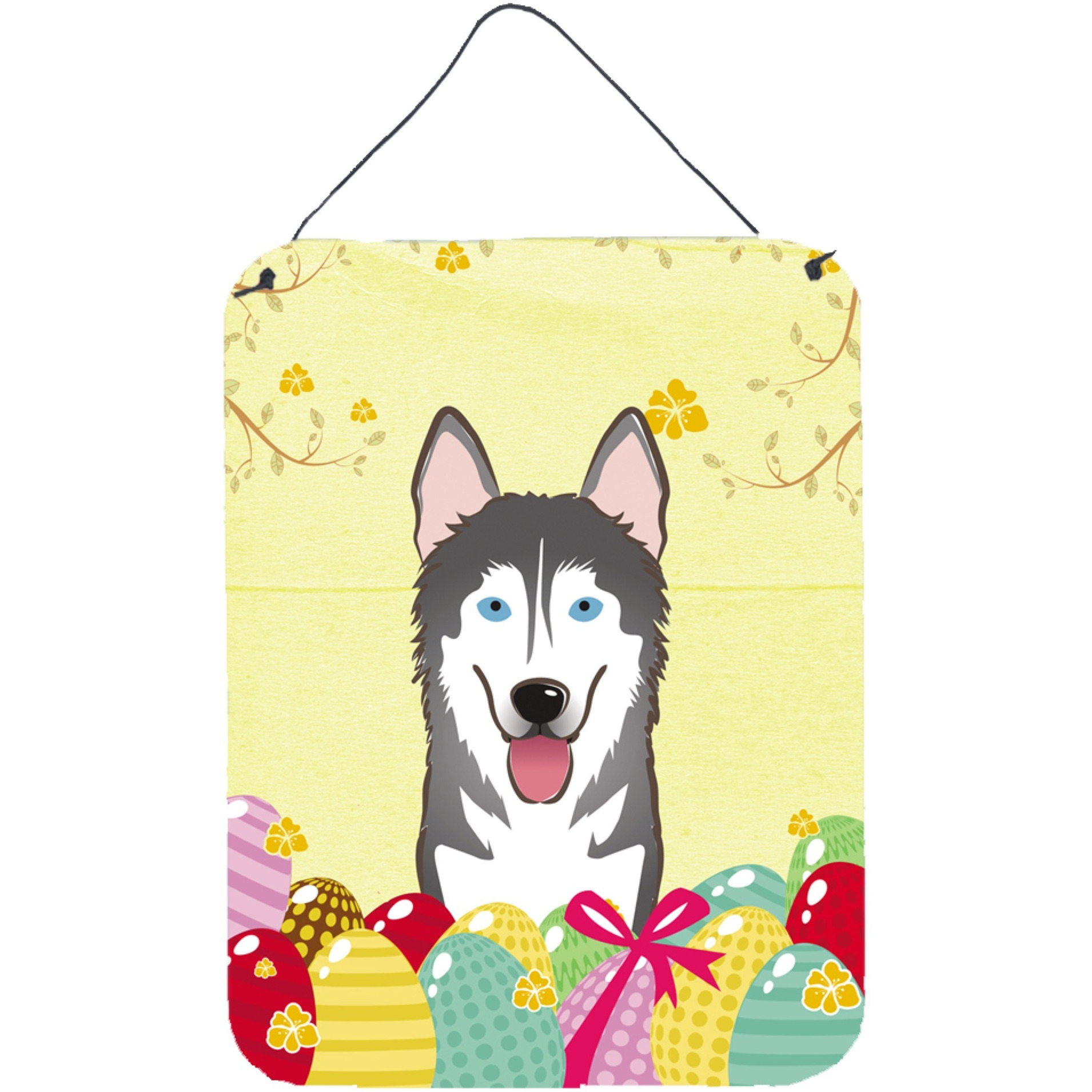 &quotCaroline's Treasures Alaskan Malamute Easter Egg Hunt Wall or Door Hanging Prints BB1900DS1216, 16HX12W, Multicolor"