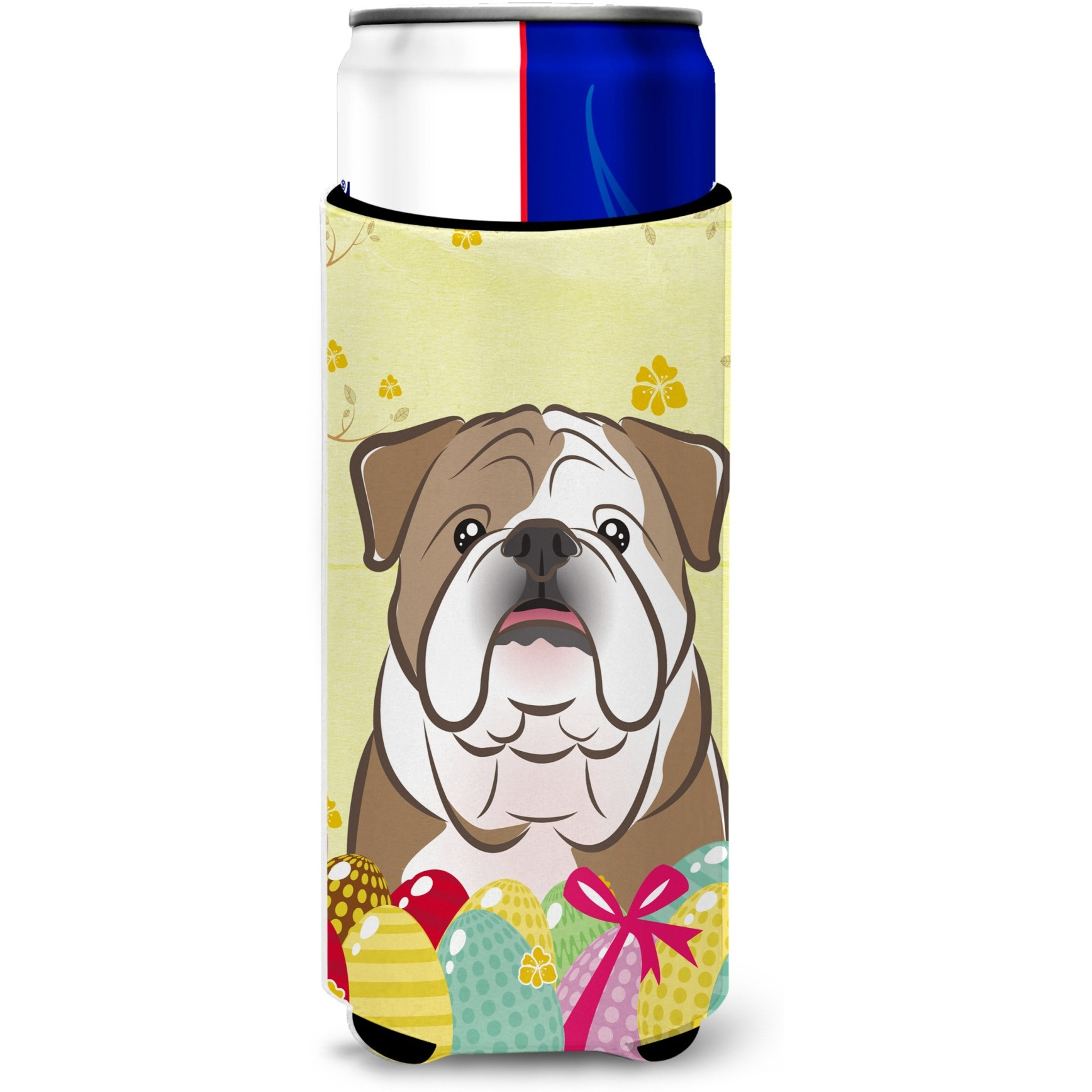 &quotCaroline's Treasures BB1901MUK "&quotEnglish Bulldog Easter Egg Hunt Michelob Ultra Koozies for Slim Cans, Multicolor"