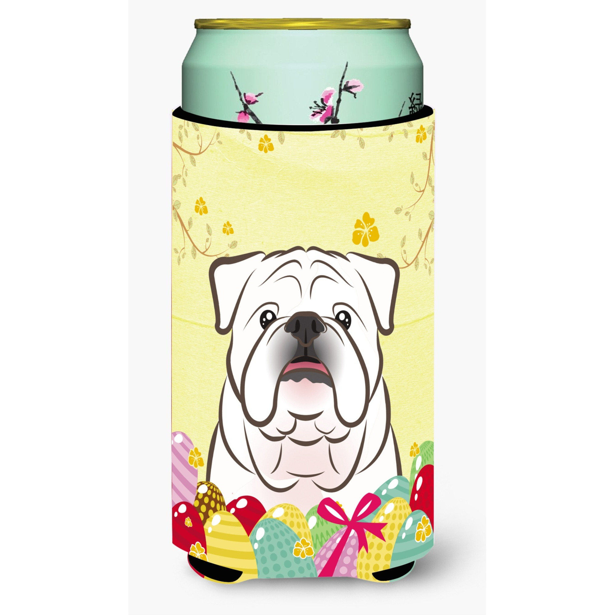 &quotCaroline's Treasures BB1902TBC "&quotWhite English Bulldog Easter Egg Hunt"" Tall Boy Hugger Koozie, Multicolor"