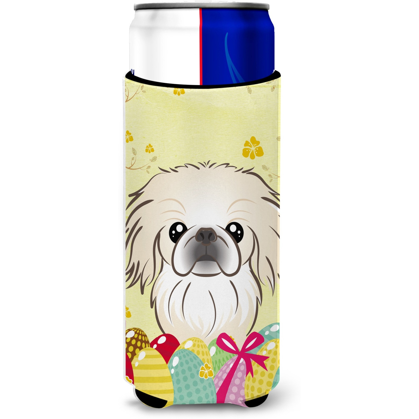 &quotCaroline's Treasures BB1903MUK "&quotPekingese Easter Egg Hunt Michelob Ultra Koozies for Slim Cans, Multicolor"