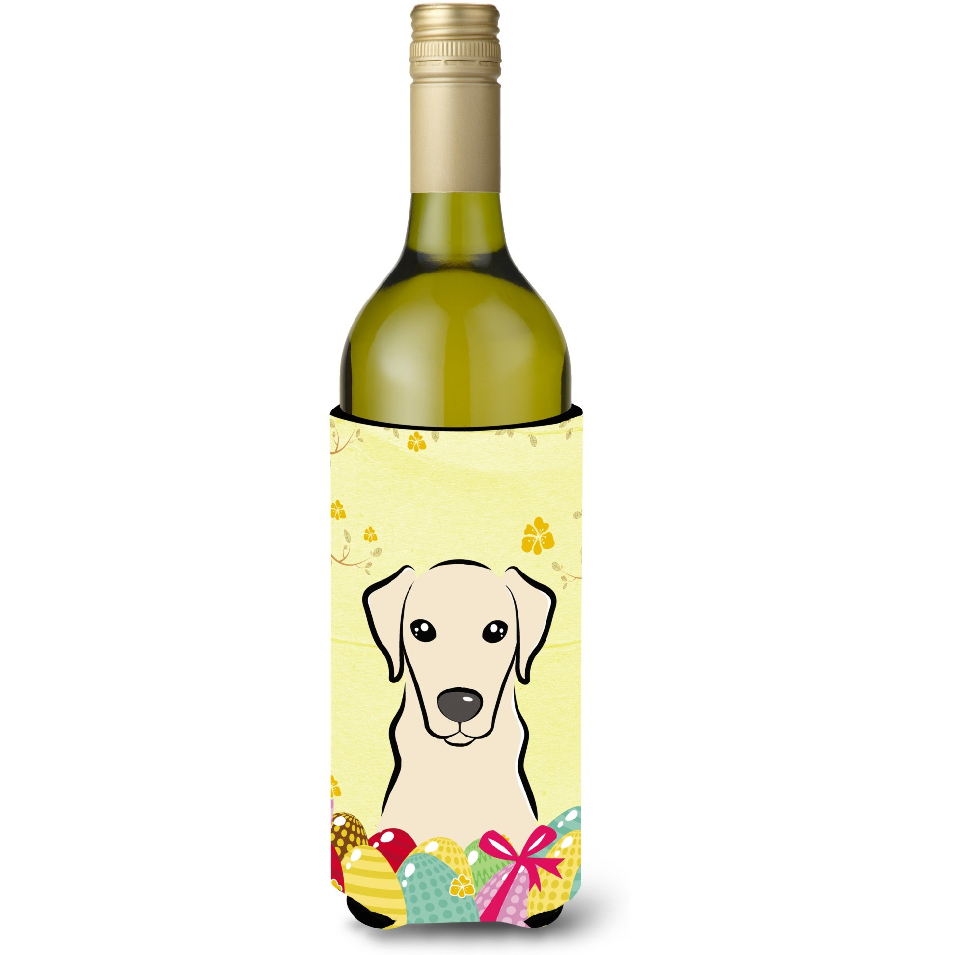 &quotCaroline's Treasures BB1904LITERK "&quotYellow Labrador Easter Egg Hunt"" Wine Bottle Hugger Koozie, 750ml, Multicolor"