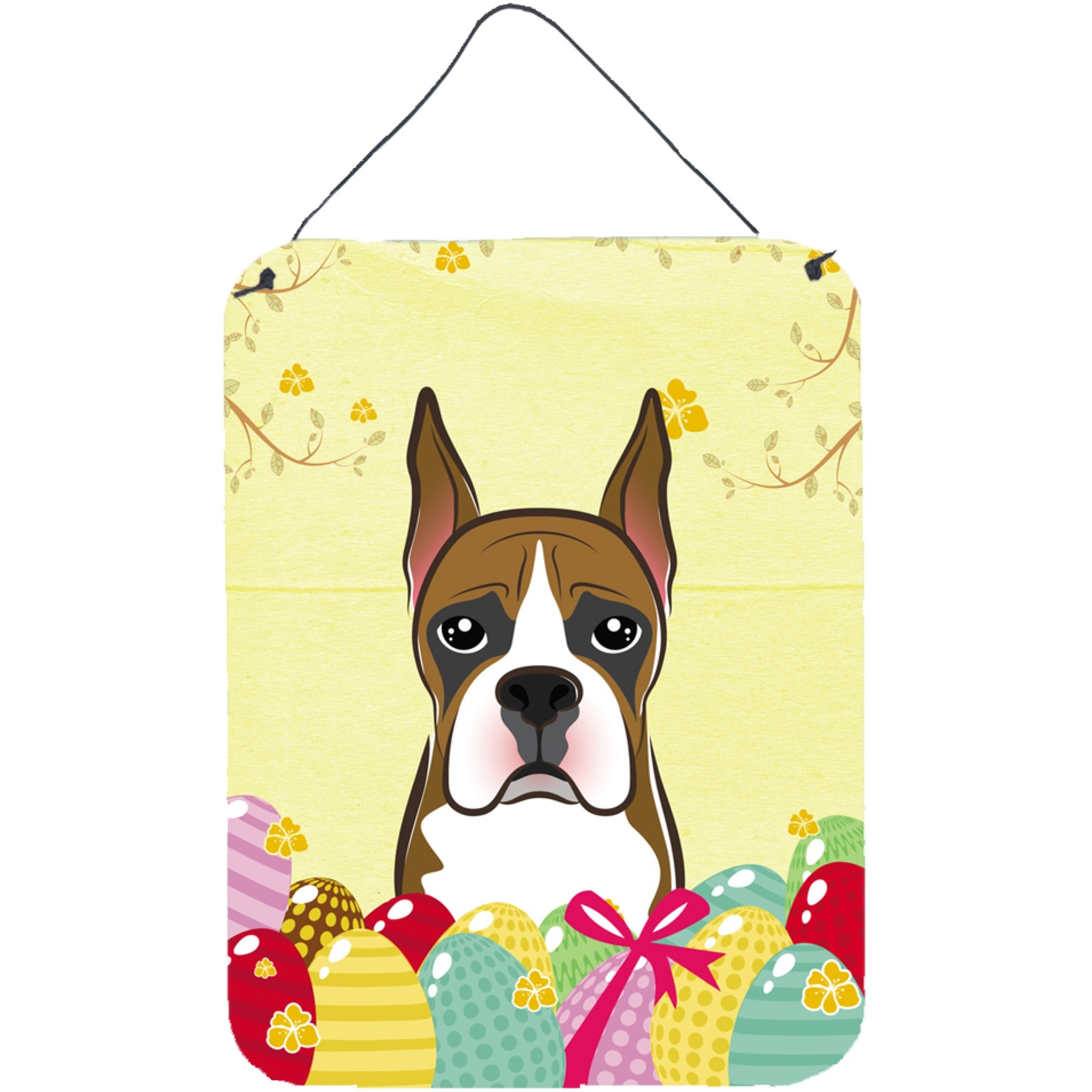 &quotCaroline's Treasures Boxer Easter Egg Hunt Wall or Door Hanging Prints BB1905DS1216, 16HX12W, Multicolor"