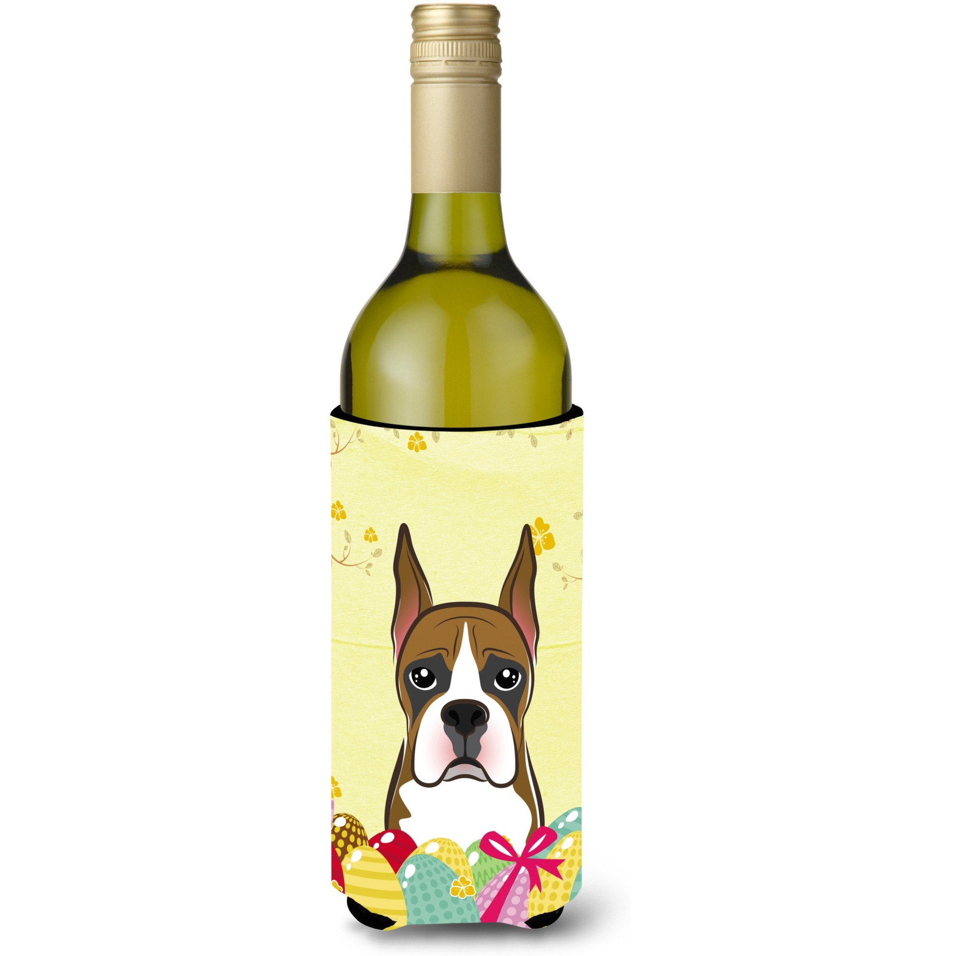&quotCaroline's Treasures BB1905LITERK "&quotBoxer Easter Egg Hunt"" Wine Bottle Hugger Koozie, 750ml, Multicolor"