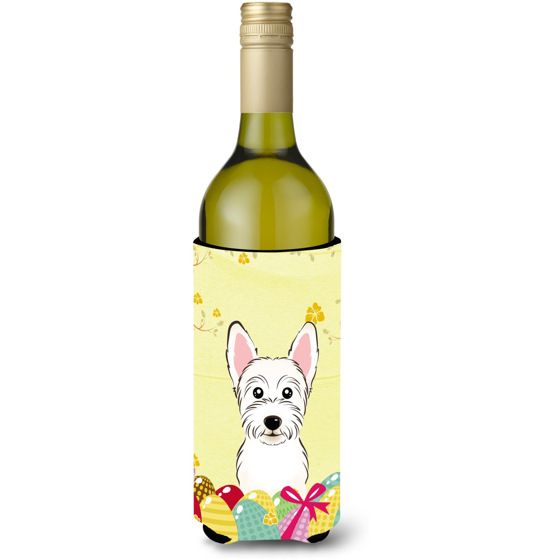 &quotCaroline's Treasures BB1908LITERK "&quotWestie Easter Egg Hunt"" Wine Bottle Hugger Koozie, 750ml, Multicolor"