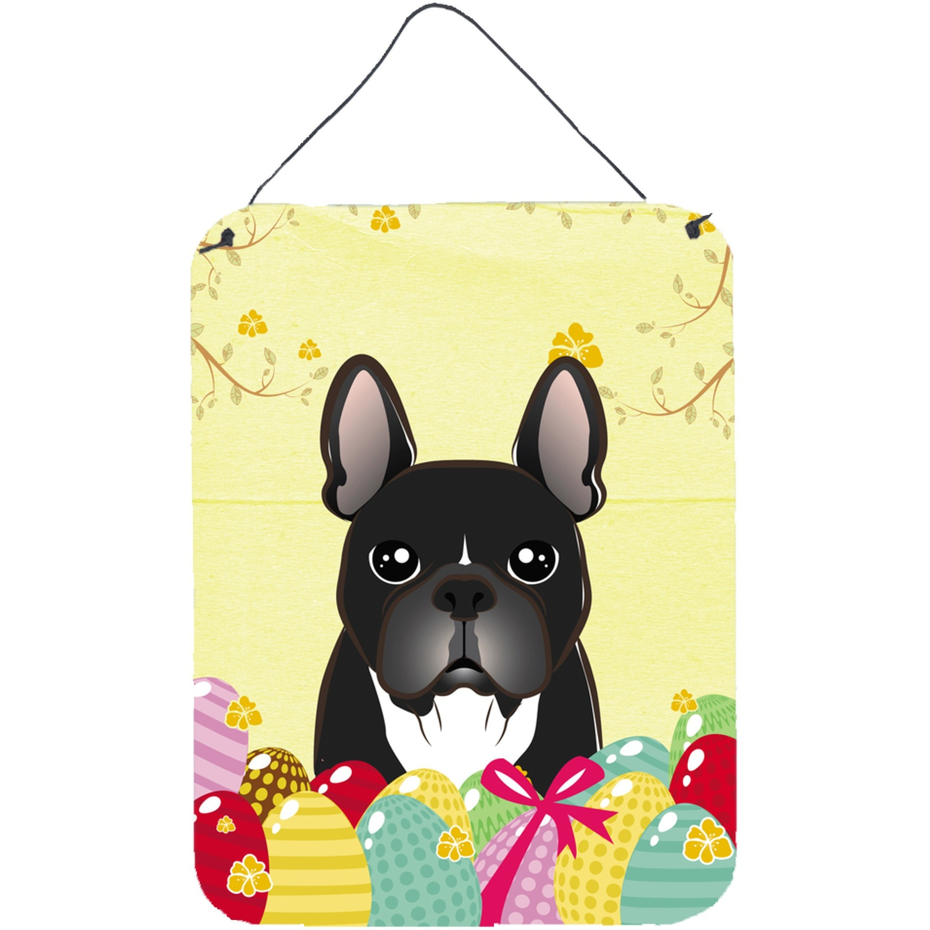 &quotCaroline's Treasures French Bulldog Easter Egg Hunt Wall or Door Hanging Prints BB1909DS1216, 16HX12W, Multicolor"