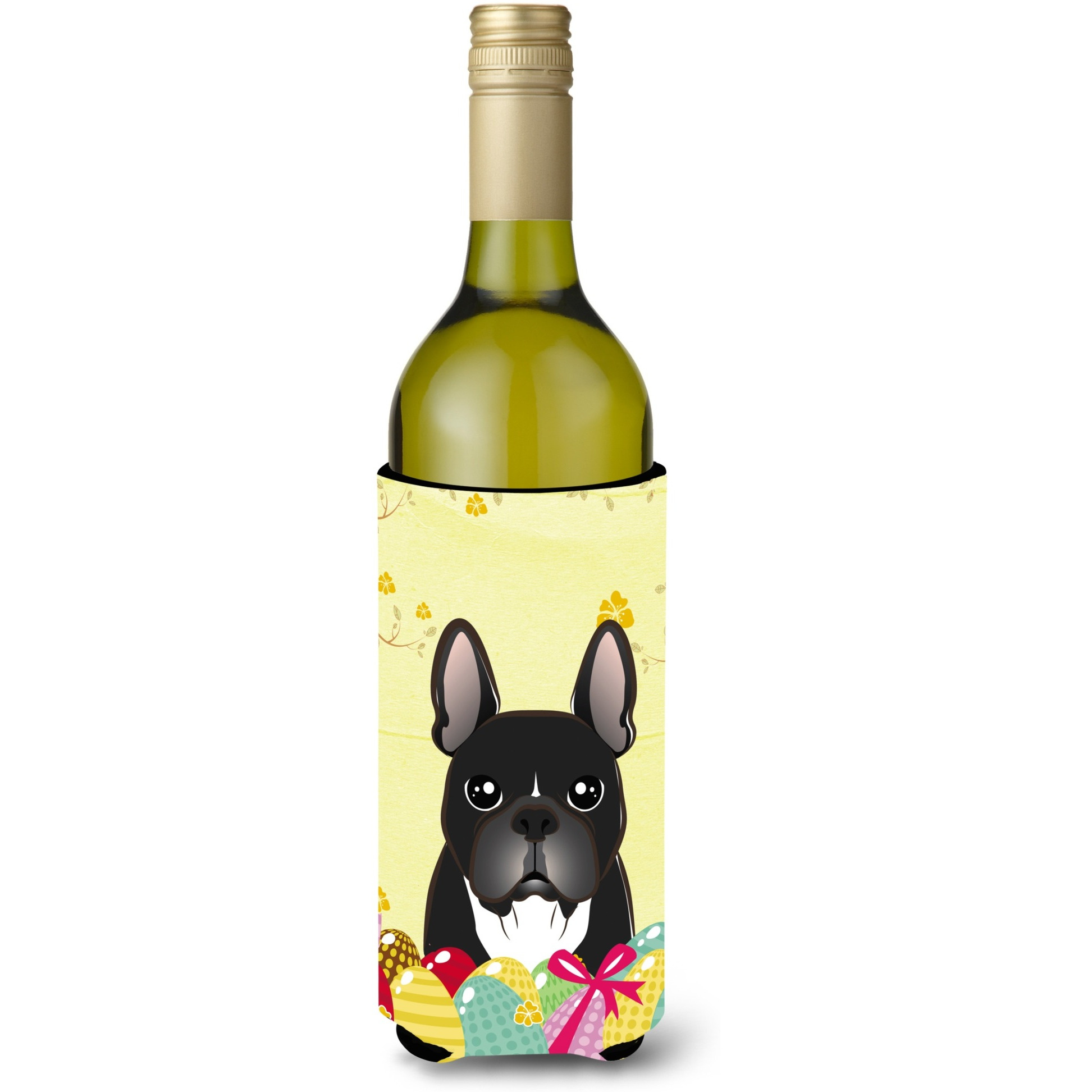 &quotCaroline's Treasures BB1909LITERK "&quotFrench Bulldog Easter Egg Hunt"" Wine Bottle Hugger Koozie, 750ml, Multicolor"