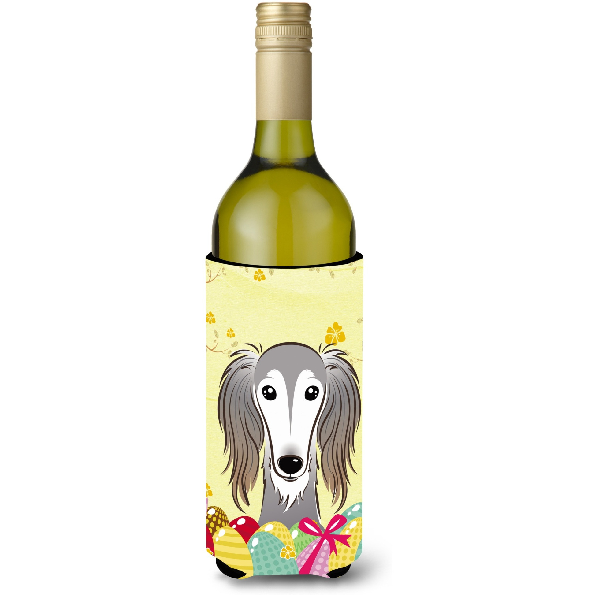 &quotCaroline's Treasures BB1911LITERK "&quotSaluki Easter Egg Hunt"" Wine Bottle Hugger Koozie, 750ml, Multicolor"