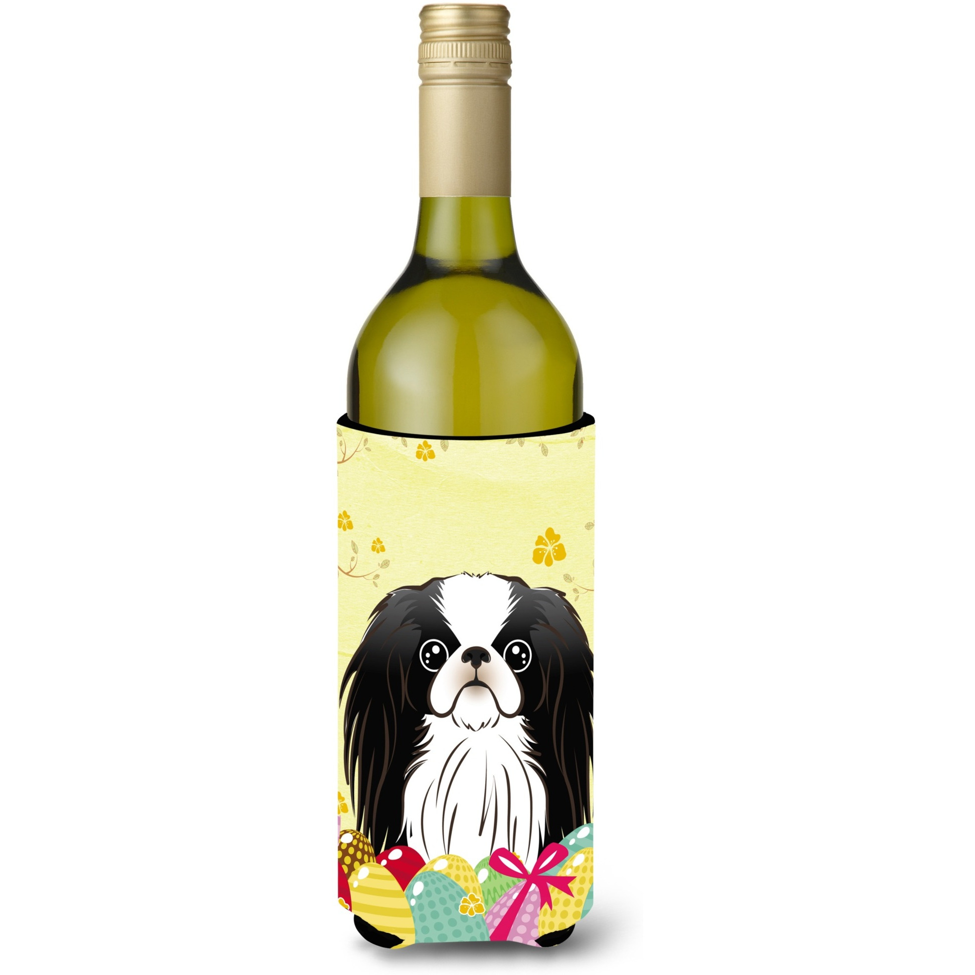&quotCaroline's Treasures BB1912LITERK "&quotJapanese Chin Easter Egg Hunt"" Wine Bottle Hugger Koozie, 750ml, Multicolor"