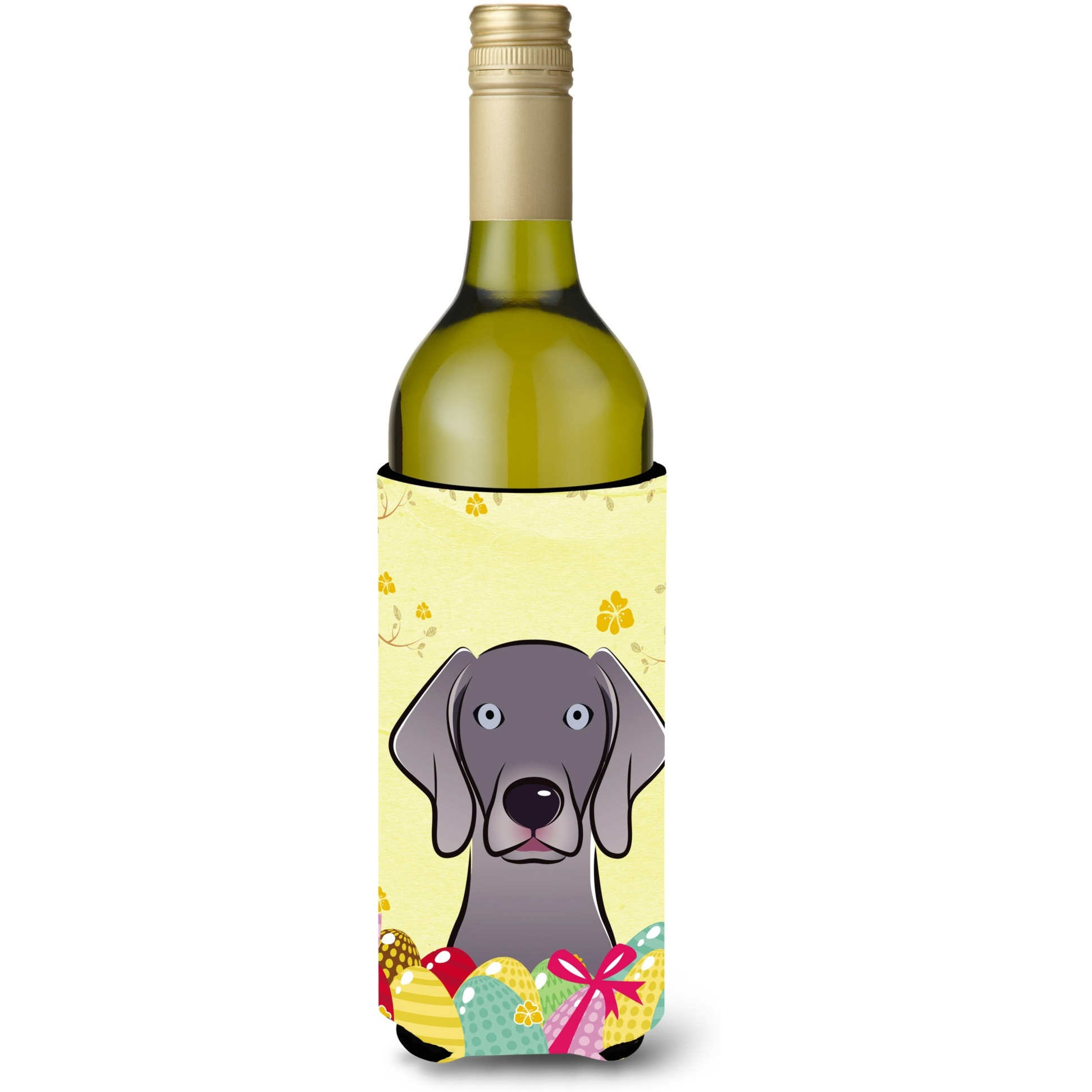 &quotCaroline's Treasures BB1913LITERK "&quotWeimaraner Easter Egg Hunt"" Wine Bottle Hugger Koozie, 750ml, Multicolor"