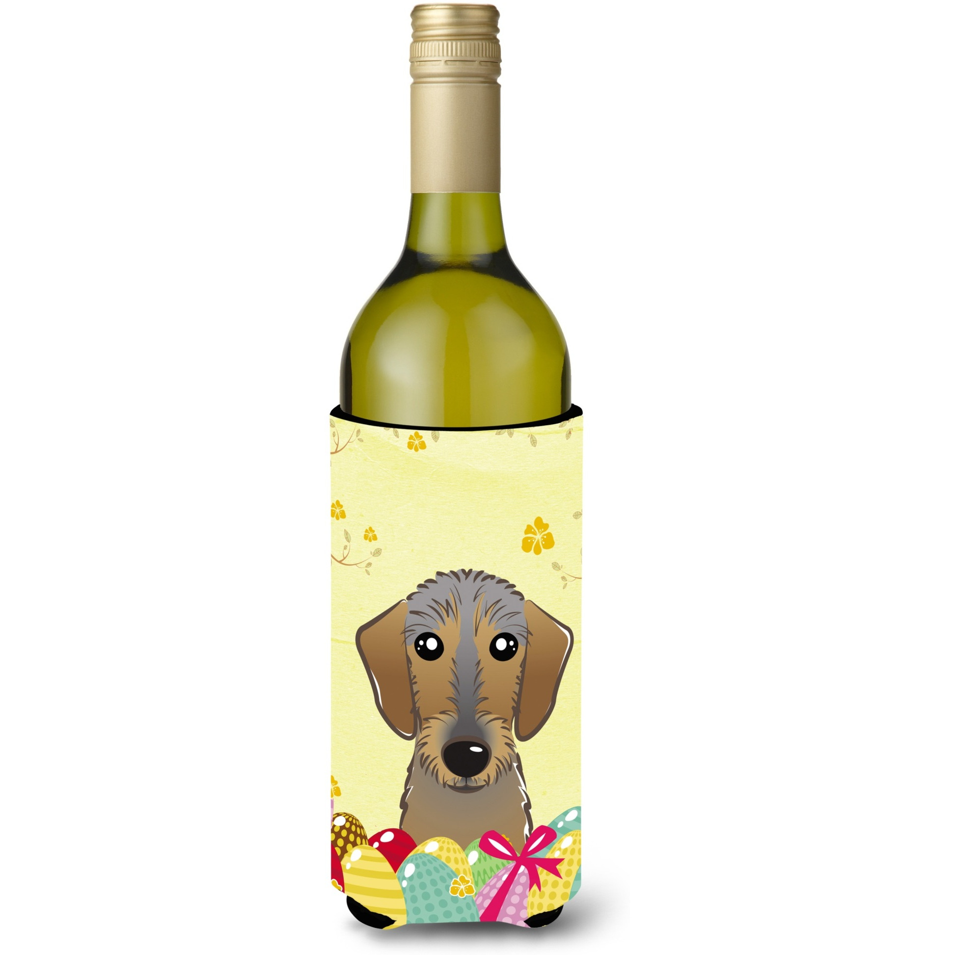 &quotCaroline's Treasures BB1915LITERK "&quotWirehaired Dachshund Easter Egg Hunt"" Wine Bottle Hugger Koozie, 750ml, Multicolor"