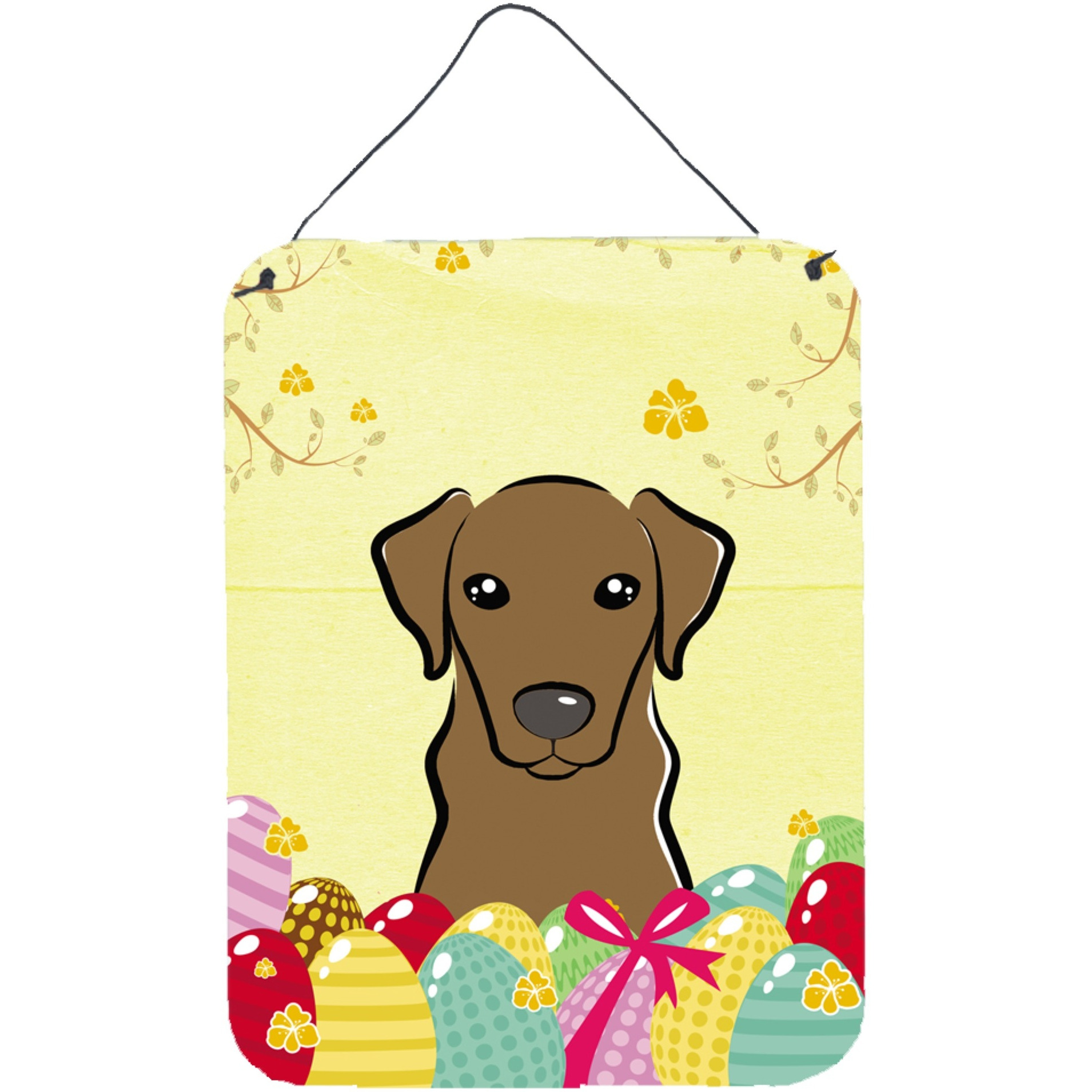 &quotCaroline's Treasures Chocolate Labrador Easter Egg Hunt Wall or Door Hanging Prints BB1916DS1216, 16HX12W, Multicolor"