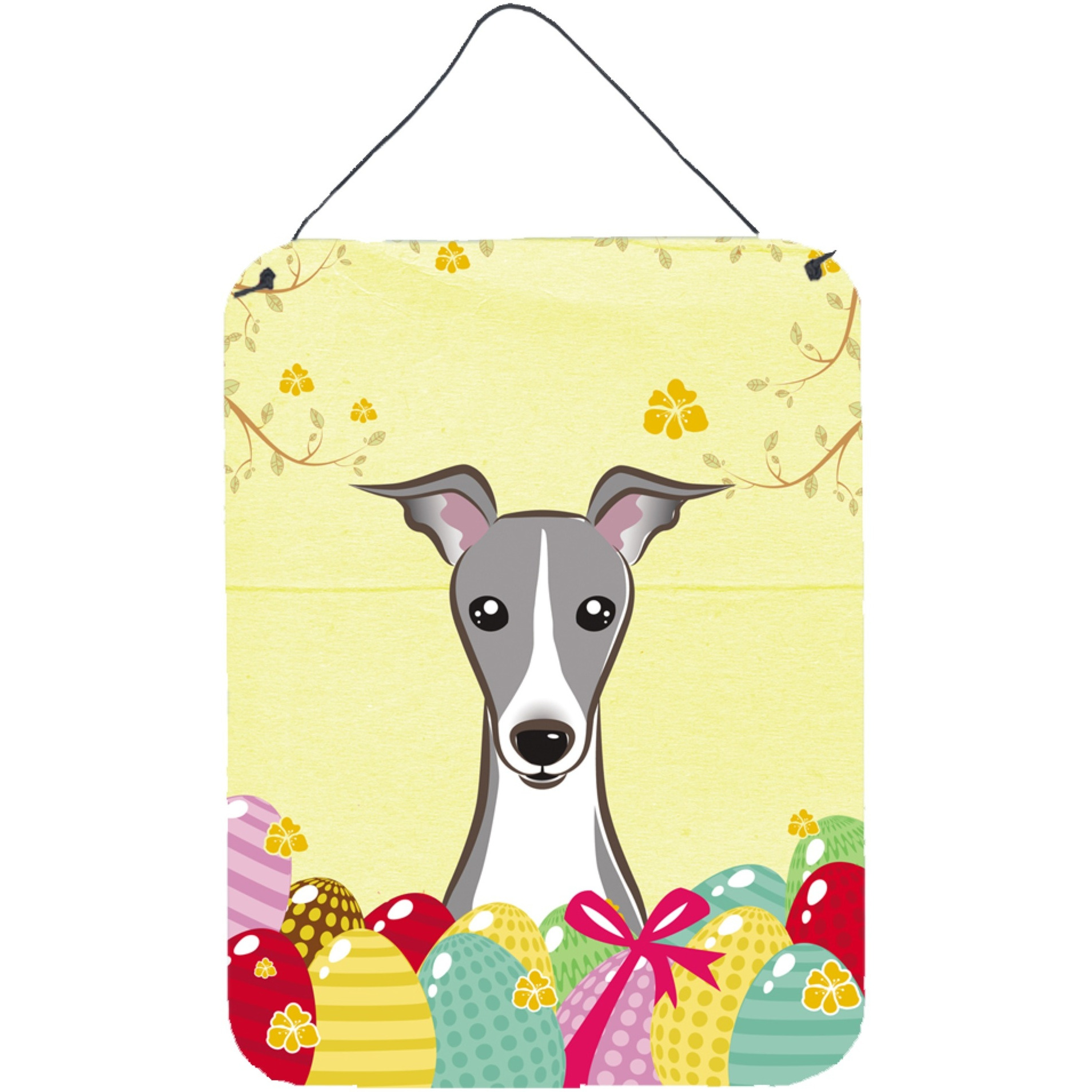 &quotCaroline's Treasures Italian Greyhound Easter Egg Hunt Wall or Door Hanging Prints BB1918DS1216, 16HX12W, Multicolor"