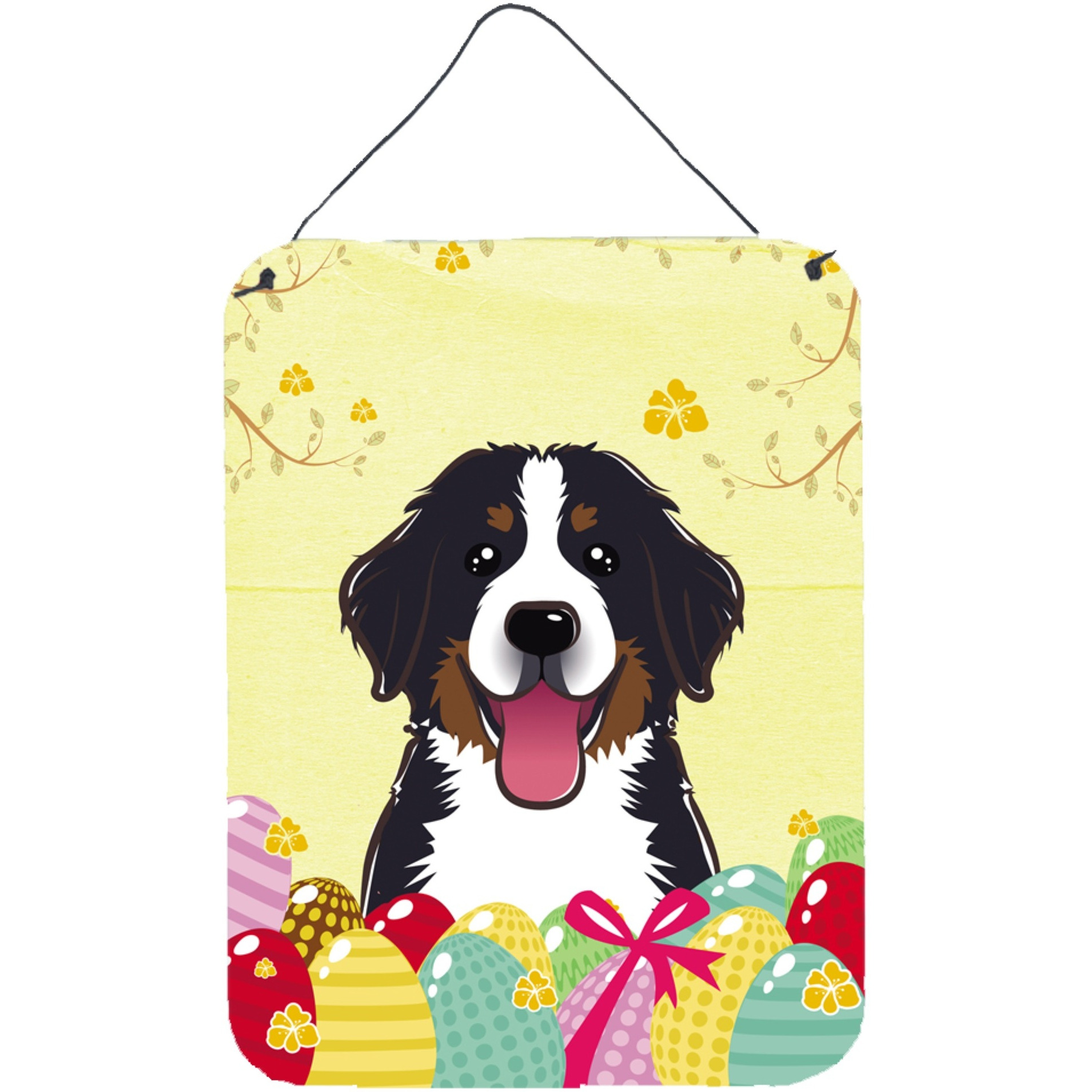 &quotCaroline's Treasures Bernese Mountain Dog Easter Egg Hunt Wall or Door Hanging Prints BB1919DS1216, 16HX12W, Multicolor"
