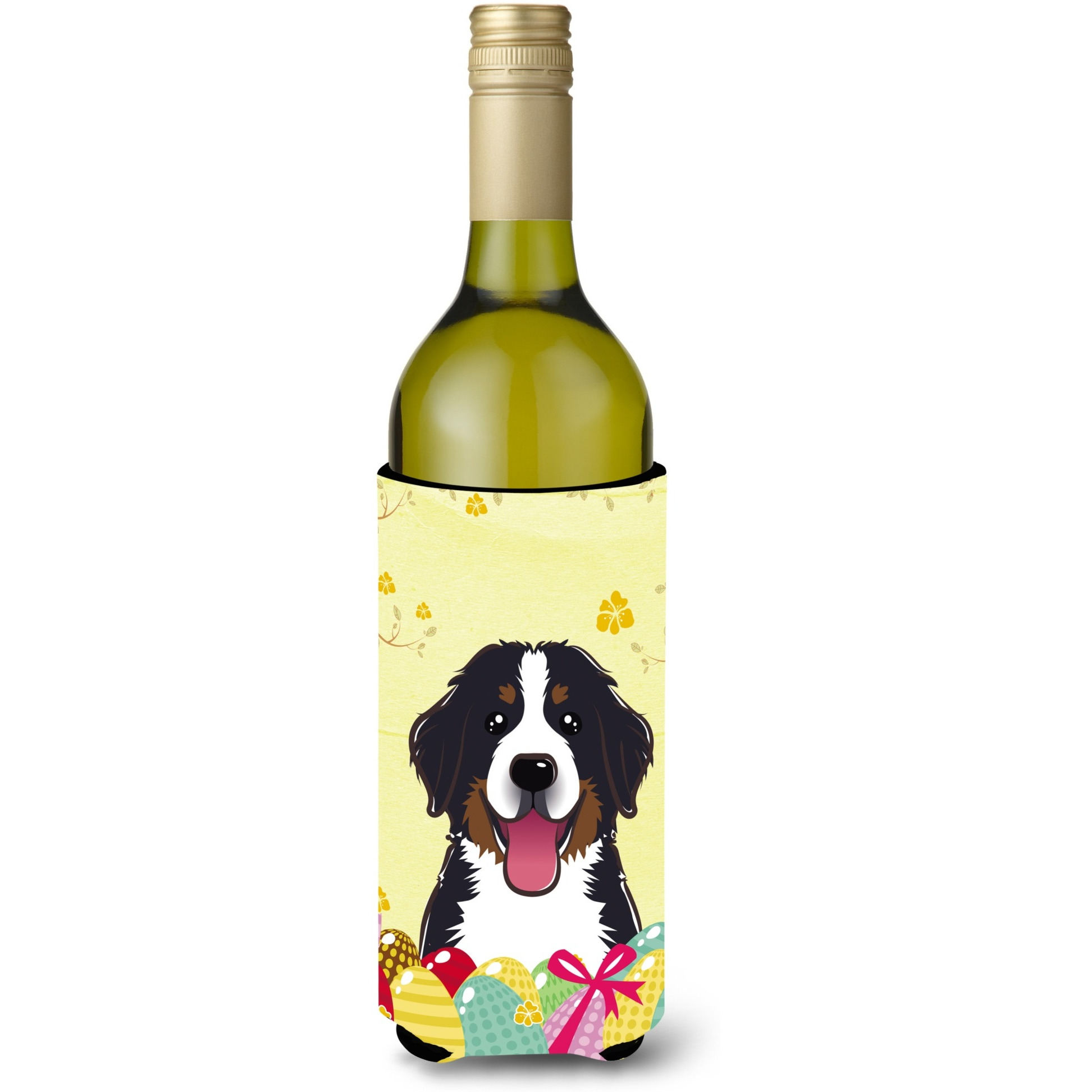 &quotCaroline's Treasures BB1919LITERK "&quotBernese Mountain Dog Easter Egg Hunt"" Wine Bottle Hugger Koozie, 750ml, Multicolor"