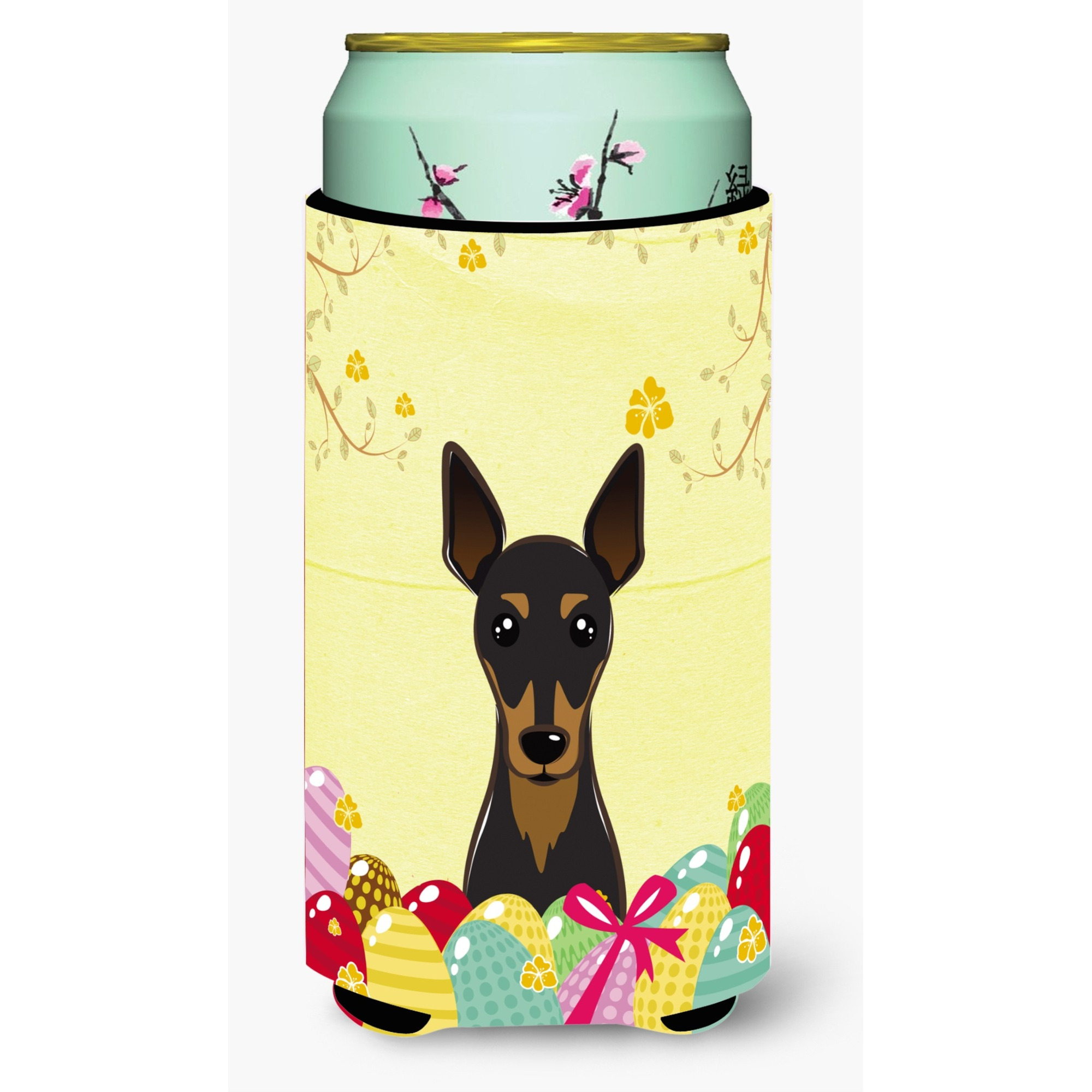 &quotCaroline's Treasures BB1922TBC "&quotMin Pin Easter Egg Hunt"" Tall Boy Hugger Koozie, Multicolor"