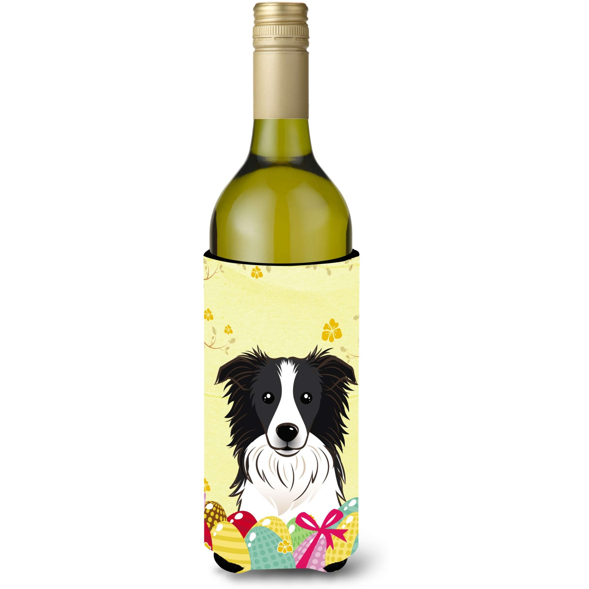&quotCaroline's Treasures BB1923LITERK "&quotBorder Collie Easter Egg Hunt"" Wine Bottle Hugger Koozie, 750ml, Multicolor"