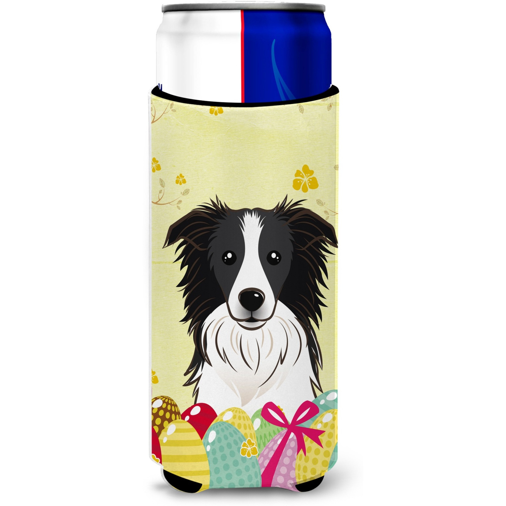 &quotCaroline's Treasures BB1923MUK "&quotBorder Collie Easter Egg Hunt Michelob Ultra Koozies for Slim Cans, Multicolor"