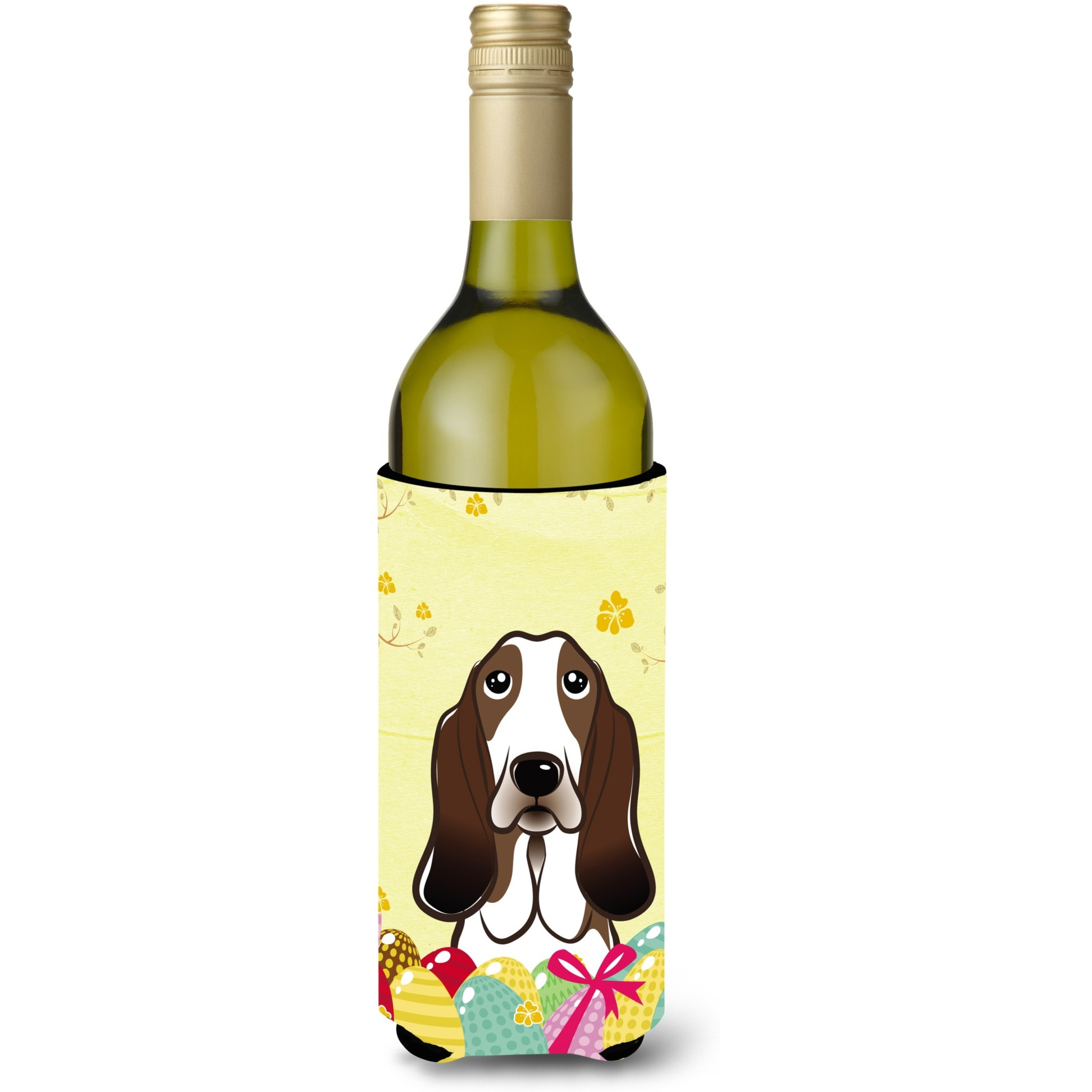 &quotCaroline's Treasures BB1925LITERK "&quotBasset Hound Easter Egg Hunt"" Wine Bottle Hugger Koozie, 750ml, Multicolor"