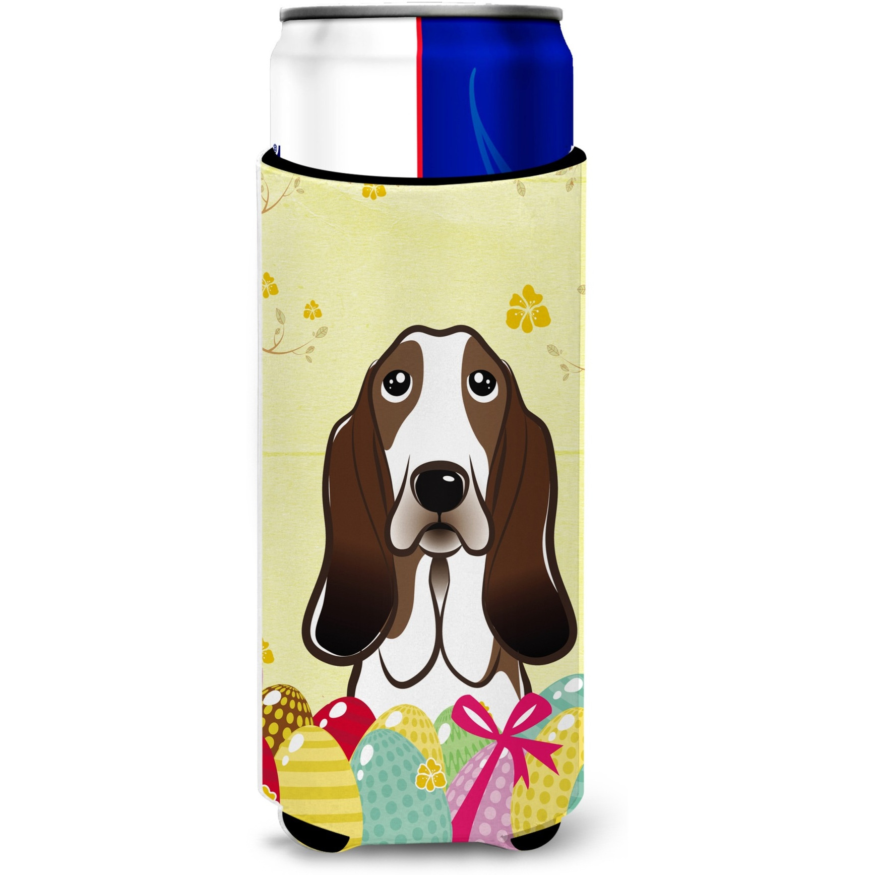 &quotCaroline's Treasures BB1925MUK "&quotBasset Hound Easter Egg Hunt Michelob Ultra Koozies for Slim Cans, Multicolor"