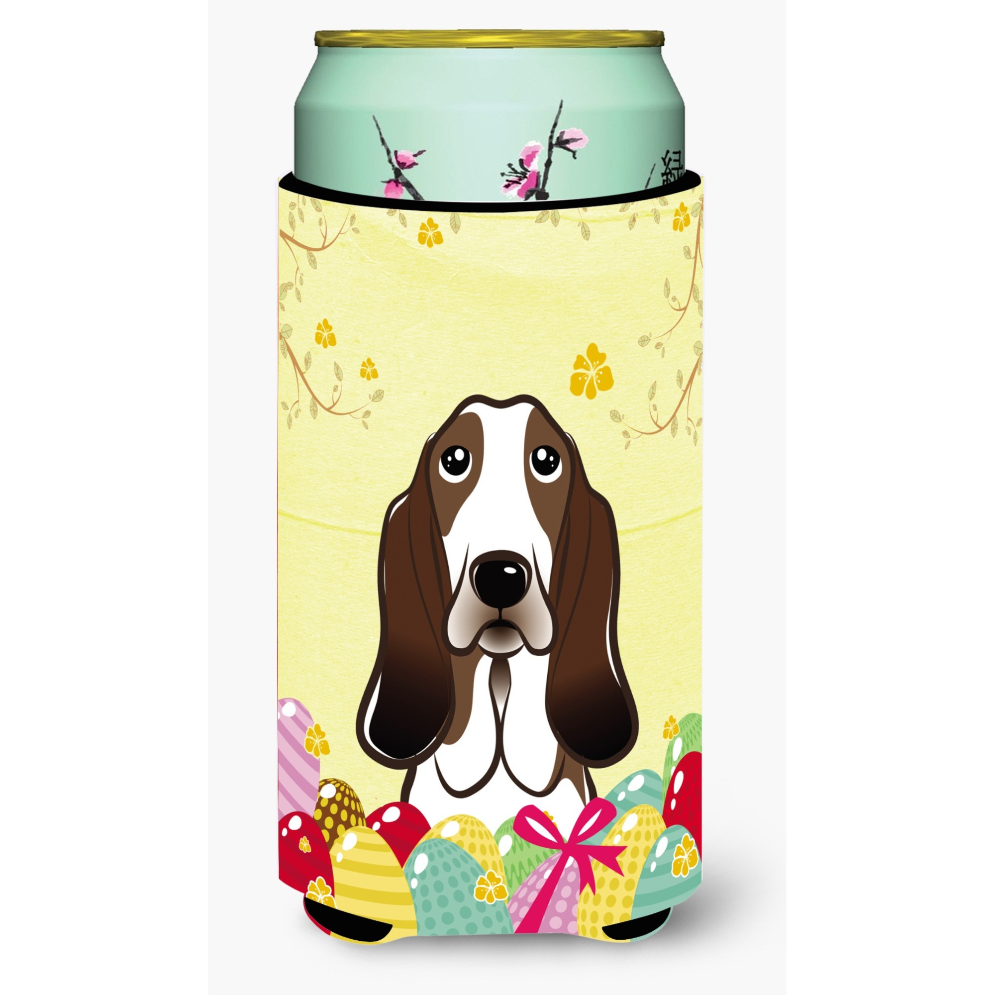 &quotCaroline's Treasures BB1925TBC "&quotBasset Hound Easter Egg Hunt"" Tall Boy Hugger Koozie, Multicolor"