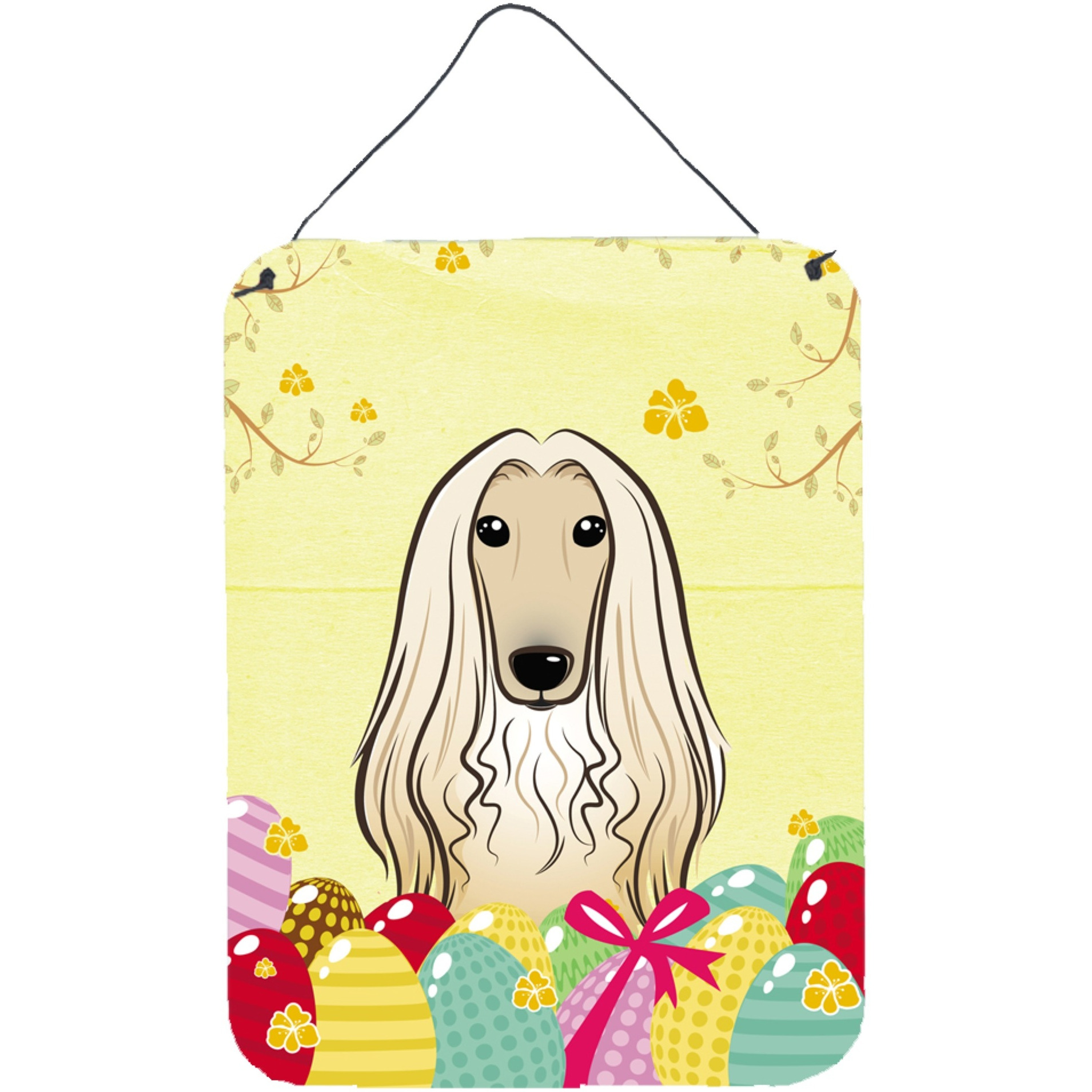 &quotCaroline's Treasures Afghan Hound Easter Egg Hunt Wall or Door Hanging Prints BB1926DS1216, 16HX12W, Multicolor"