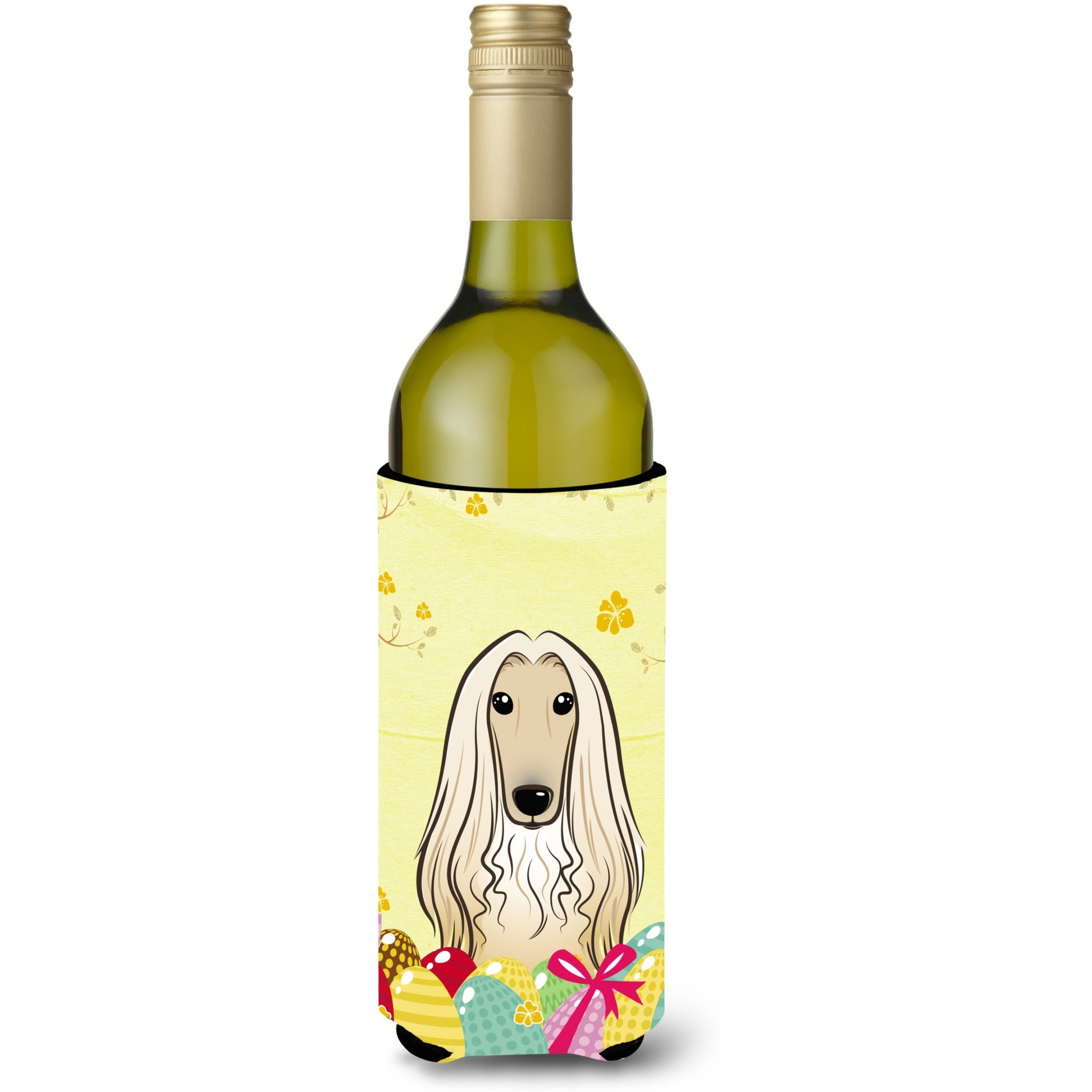 &quotCaroline's Treasures BB1926LITERK "&quotAfghan Hound Easter Egg Hunt"" Wine Bottle Hugger Koozie, 750ml, Multicolor"