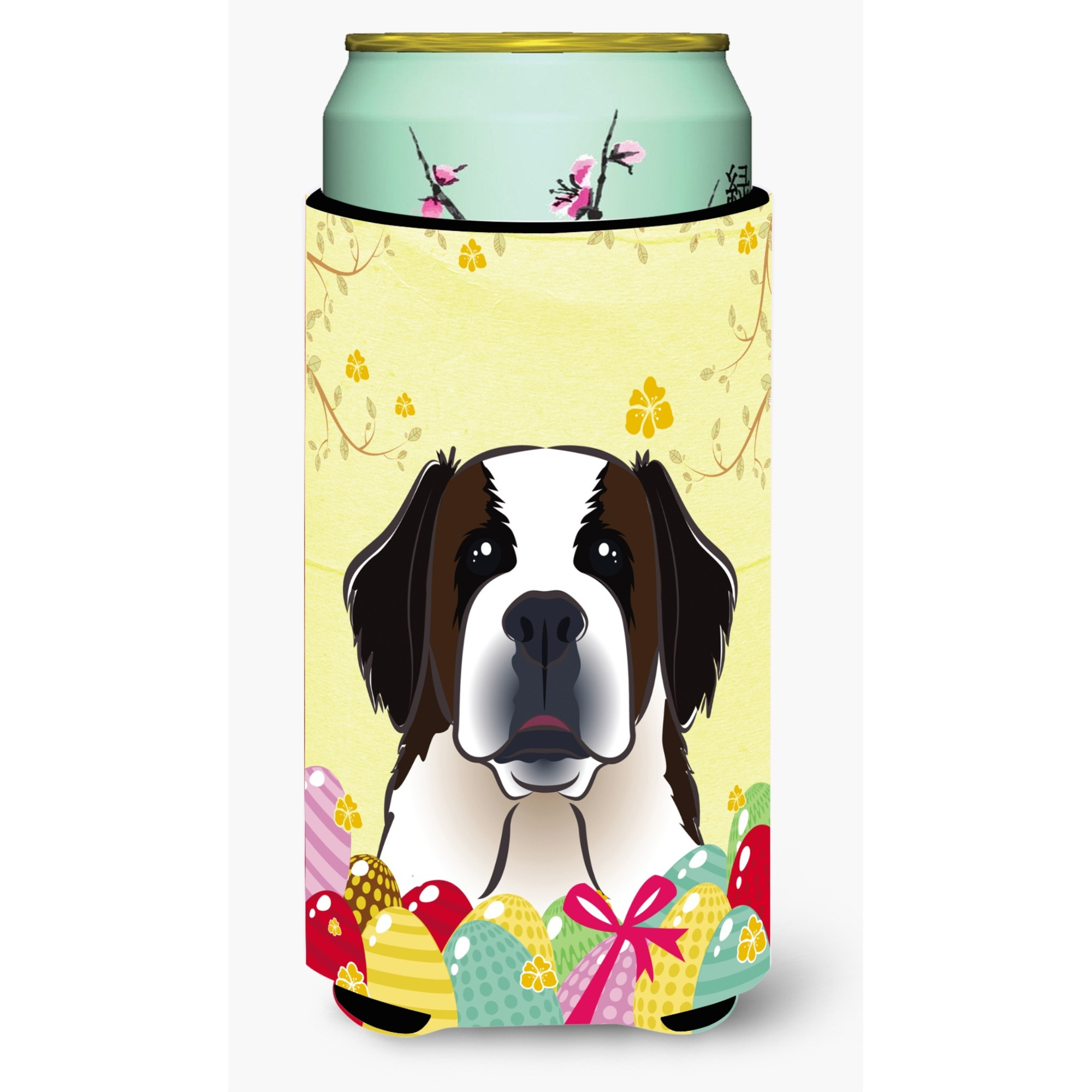 &quotCaroline's Treasures BB1928TBC "&quotSaint Bernard Easter Egg Hunt"" Tall Boy Hugger Koozie, Multicolor"