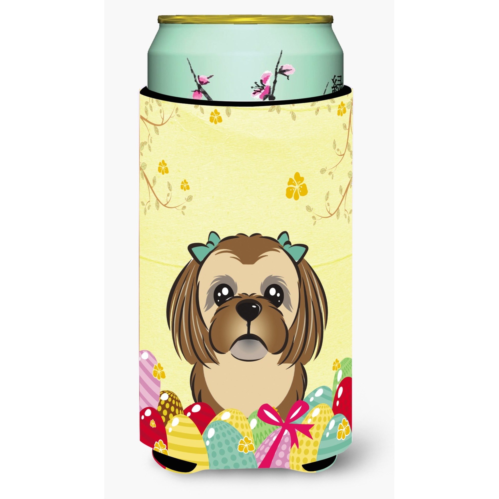 &quotCaroline's Treasures BB1931TBC "&quotChocolate Brown Shih Tzu Easter Egg Hunt"" Tall Boy Hugger Koozie, Multicolor"