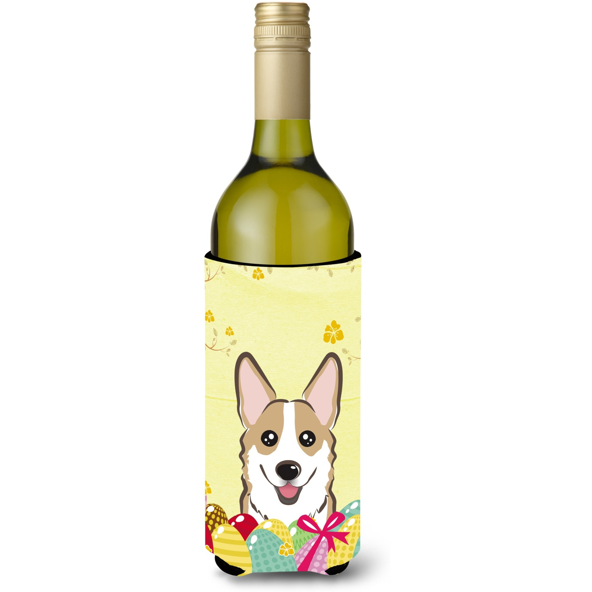 &quotCaroline's Treasures BB1935LITERK "&quotSable Corgi Easter Egg Hunt"" Wine Bottle Hugger Koozie, 750ml, Multicolor"