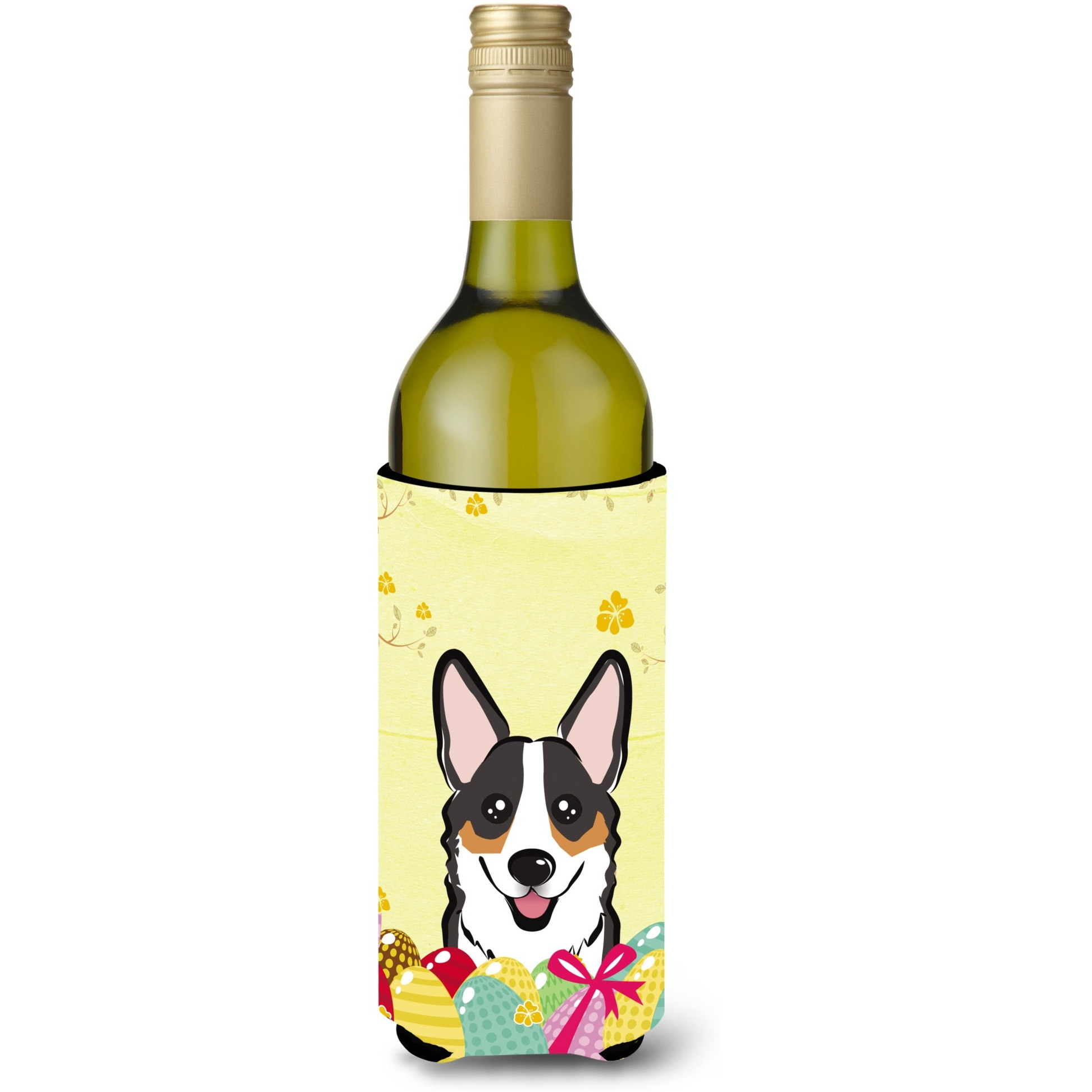 &quotCaroline's Treasures BB1937LITERK "&quotTricolor Corgi Easter Egg Hunt"" Wine Bottle Hugger Koozie, 750ml, Multicolor"