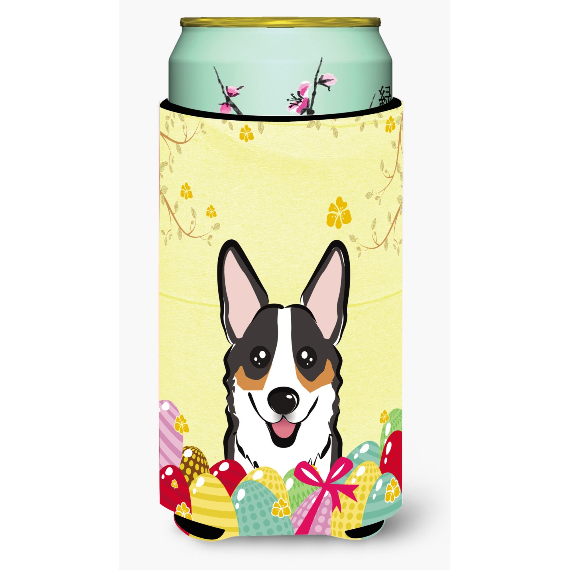 &quotCaroline's Treasures BB1937TBC "&quotTricolor Corgi Easter Egg Hunt"" Tall Boy Hugger Koozie, Multicolor"