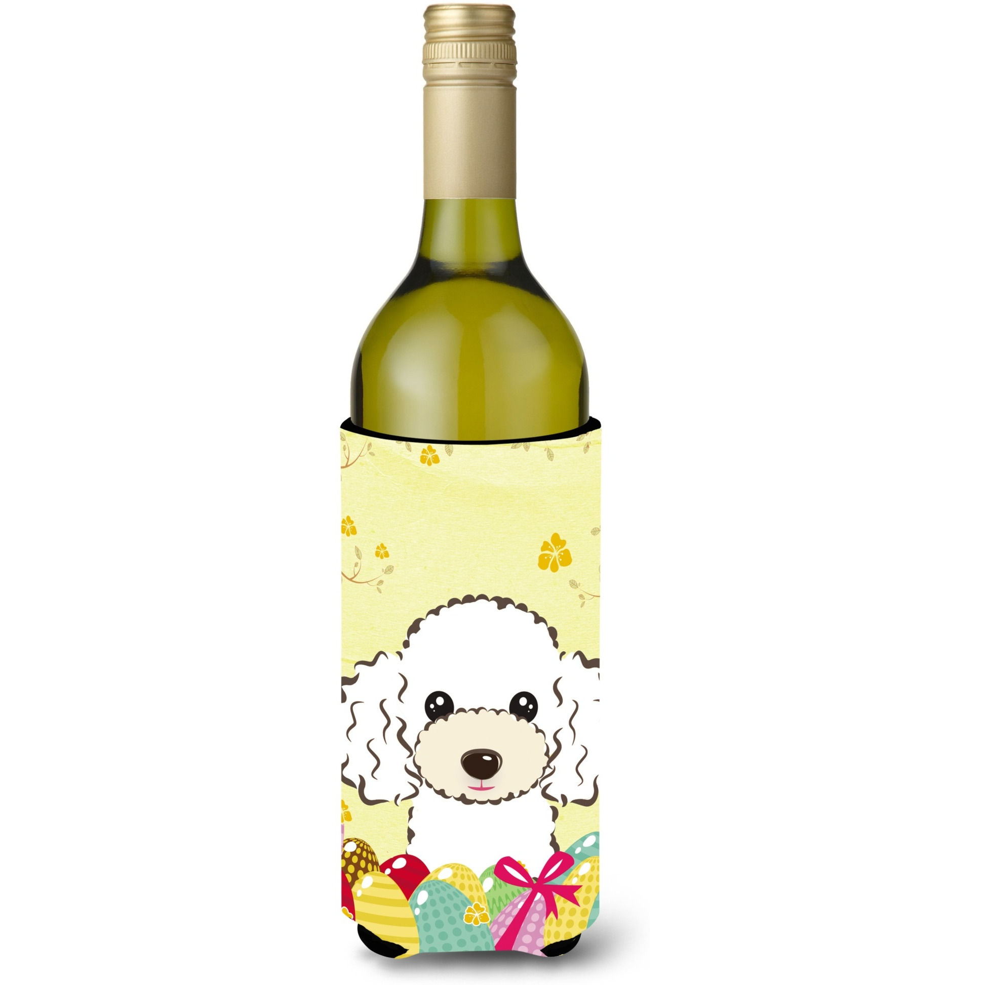 &quotCaroline's Treasures BB1939LITERK "&quotWhite Poodle Easter Egg Hunt"" Wine Bottle Hugger Koozie, 750ml, Multicolor"