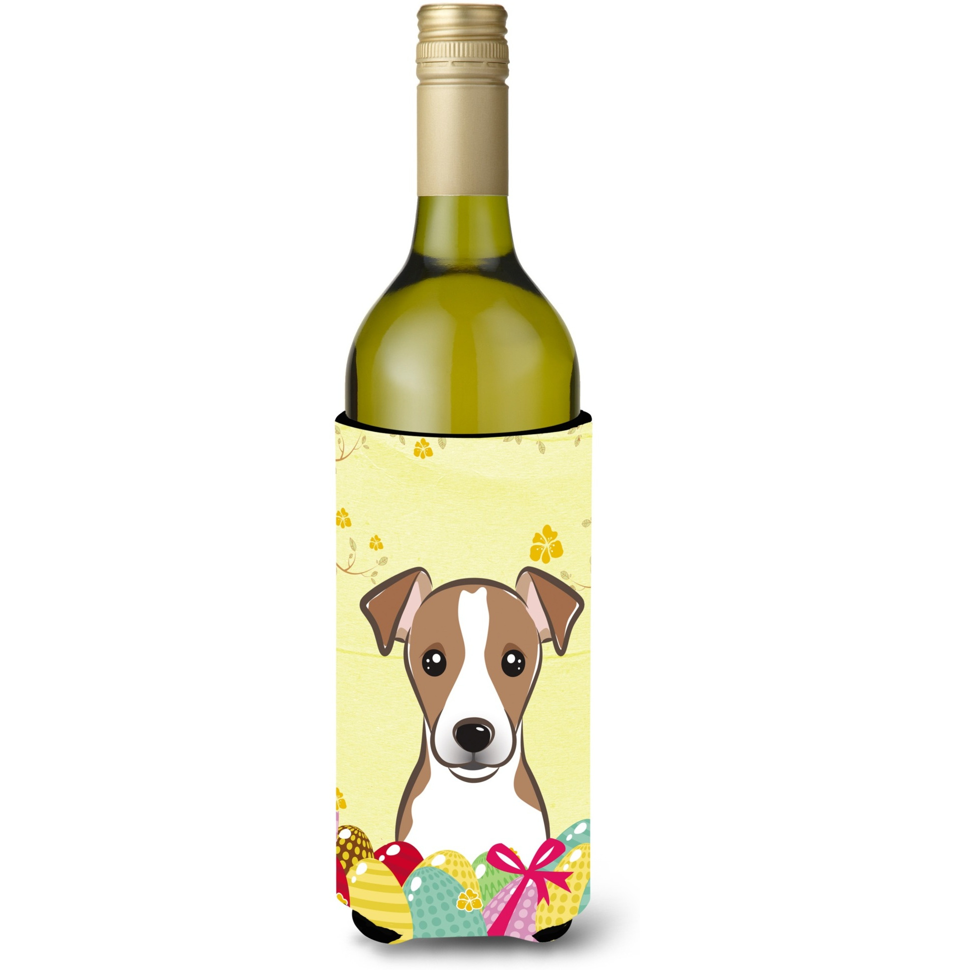 &quotCaroline's Treasures BB1942LITERK "&quotJack Russell Terrier Easter Egg Hunt"" Wine Bottle Hugger Koozie, 750ml, Multicolor"