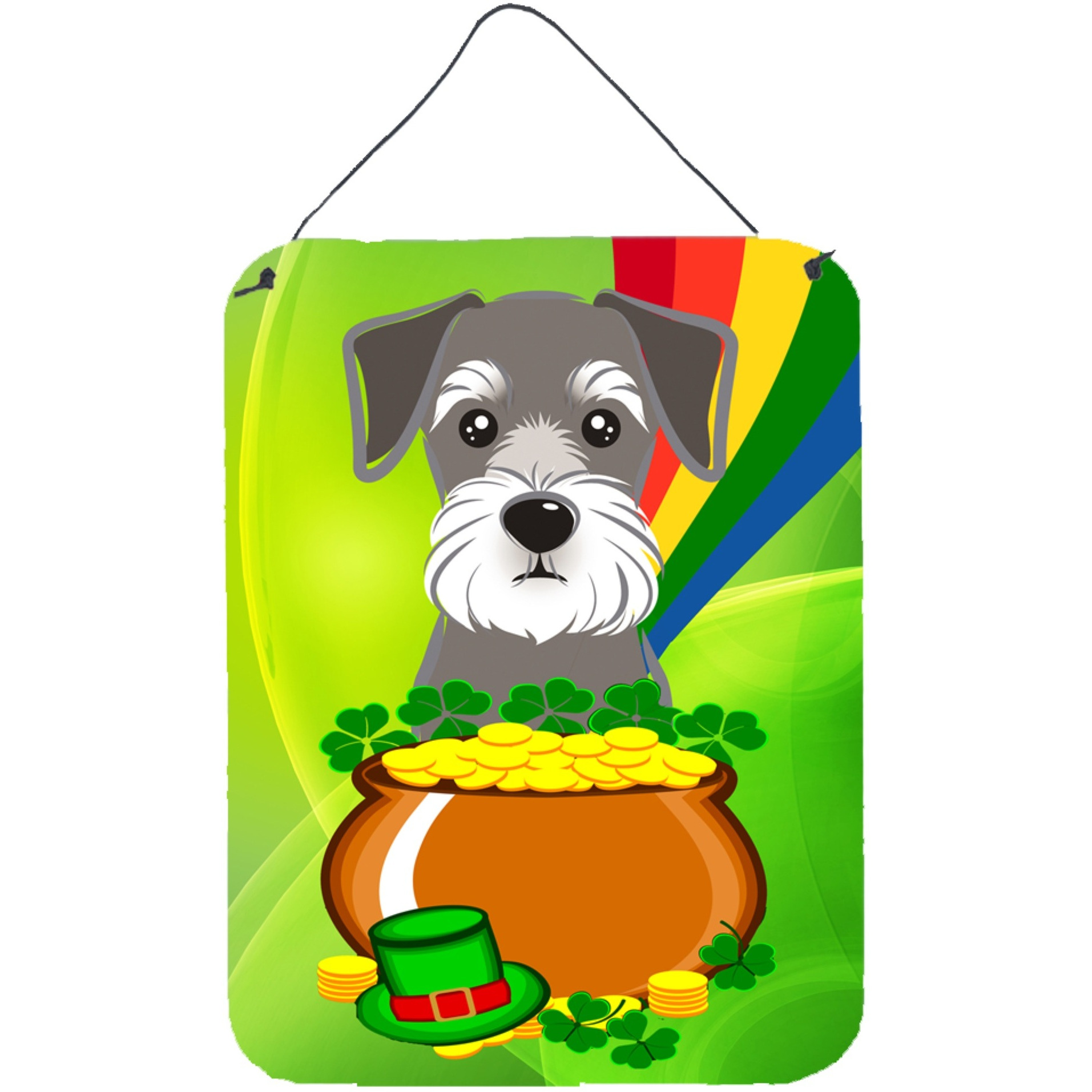 &quotCaroline's Treasures Schnauzer St. Patrick's Day Wall or Door Hanging Prints BB1950DS1216, 16HX12W, Multicolor"