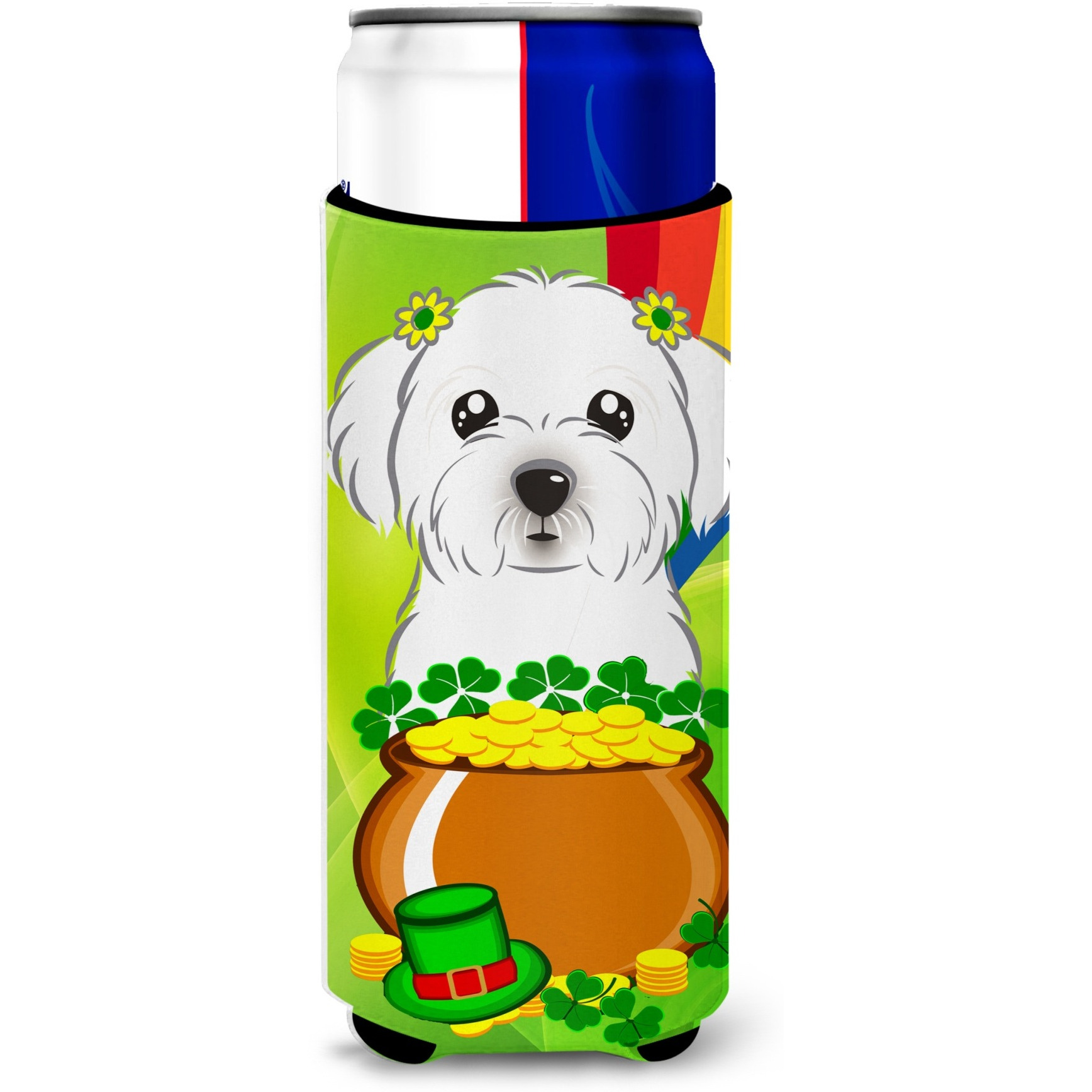 &quotCaroline's Treasures BB1952MUK "&quotMaltese St. Patrick's Day Michelob Ultra Koozies for Slim Cans, Multicolor"