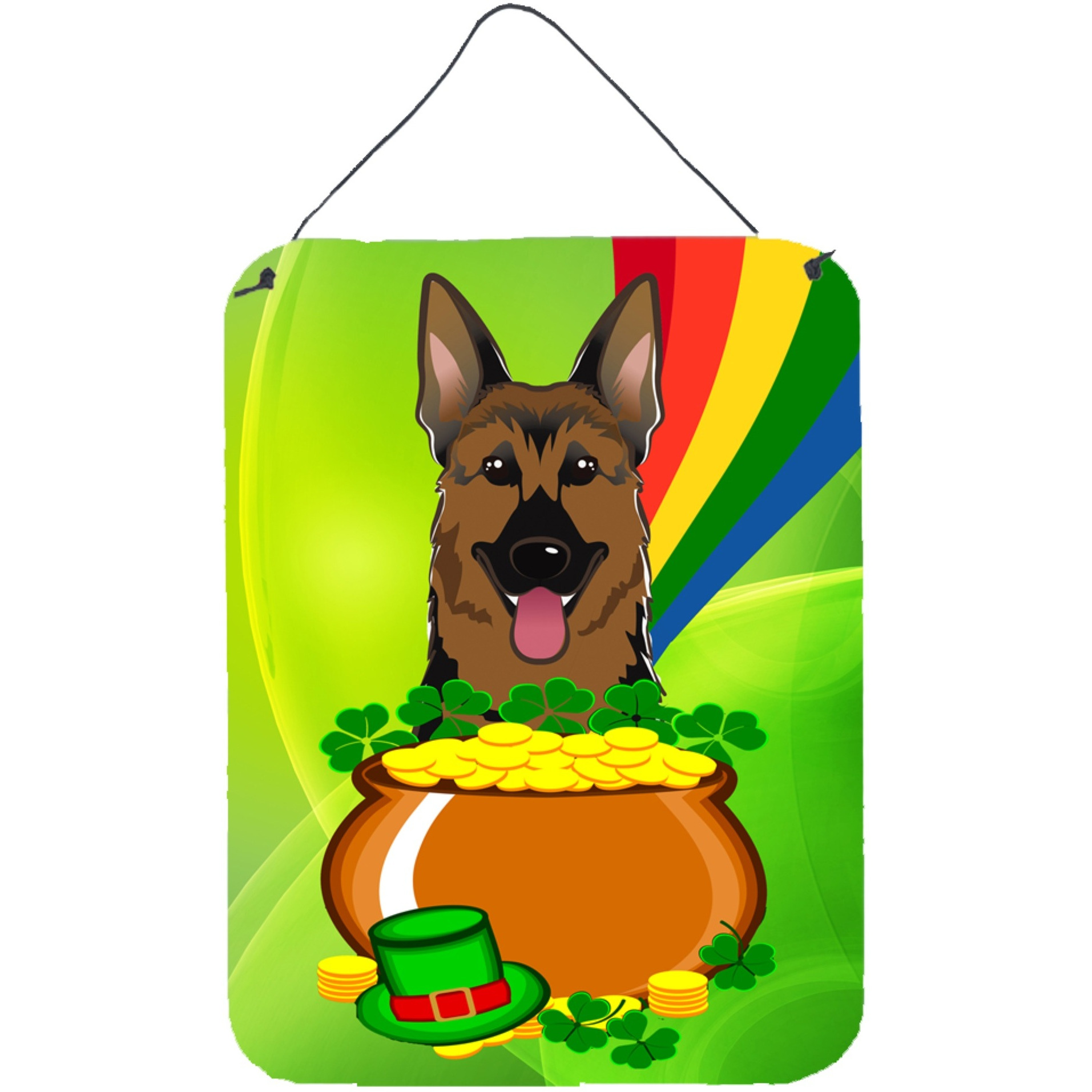&quotCaroline's Treasures German Shepherd St. Patrick's Day Wall or Door Hanging Prints BB1955DS1216, 16HX12W, Multicolor"