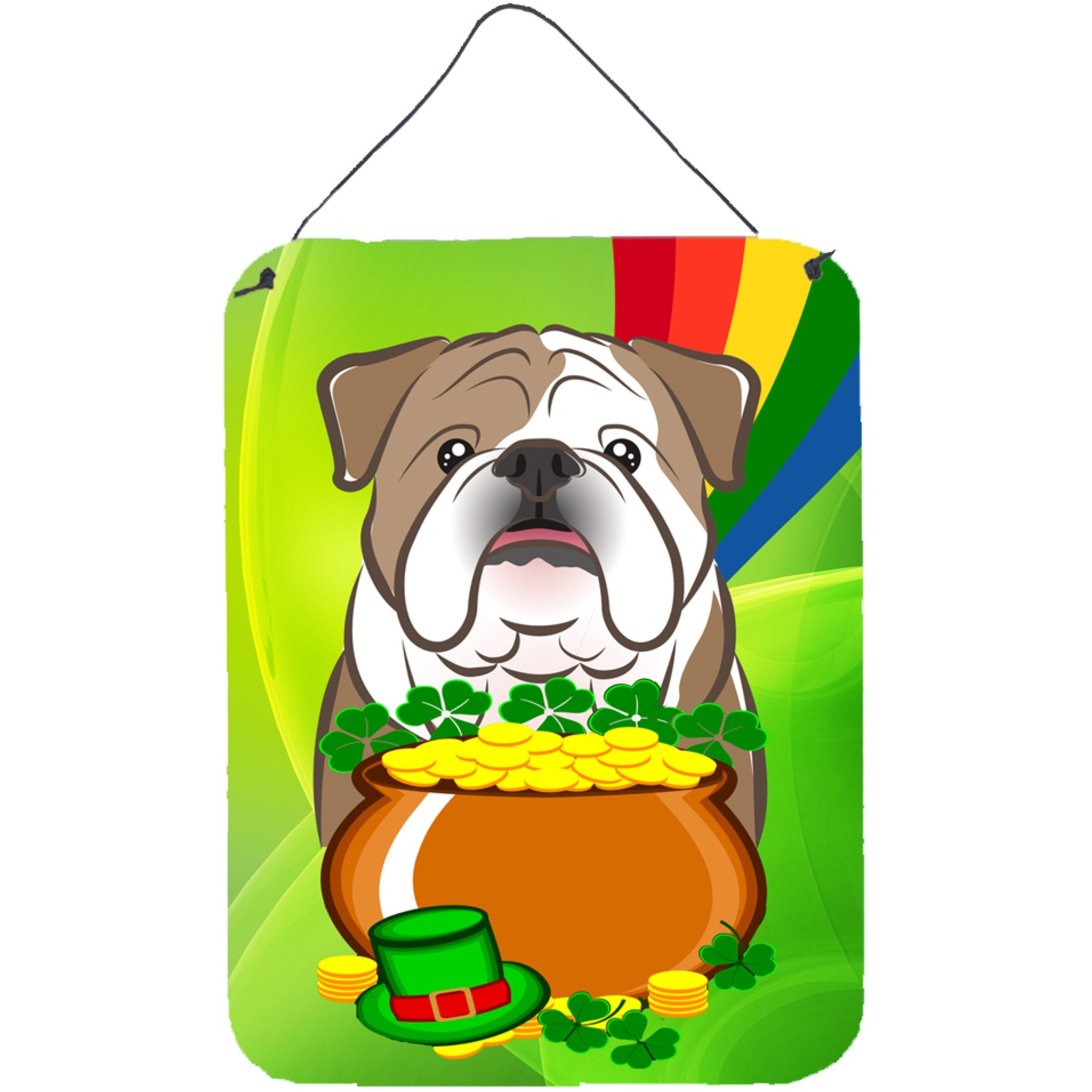 &quotCaroline's Treasures English Bulldog St. Patrick's Day Wall or Door Hanging Prints BB1963DS1216, 16HX12W, Multicolor"