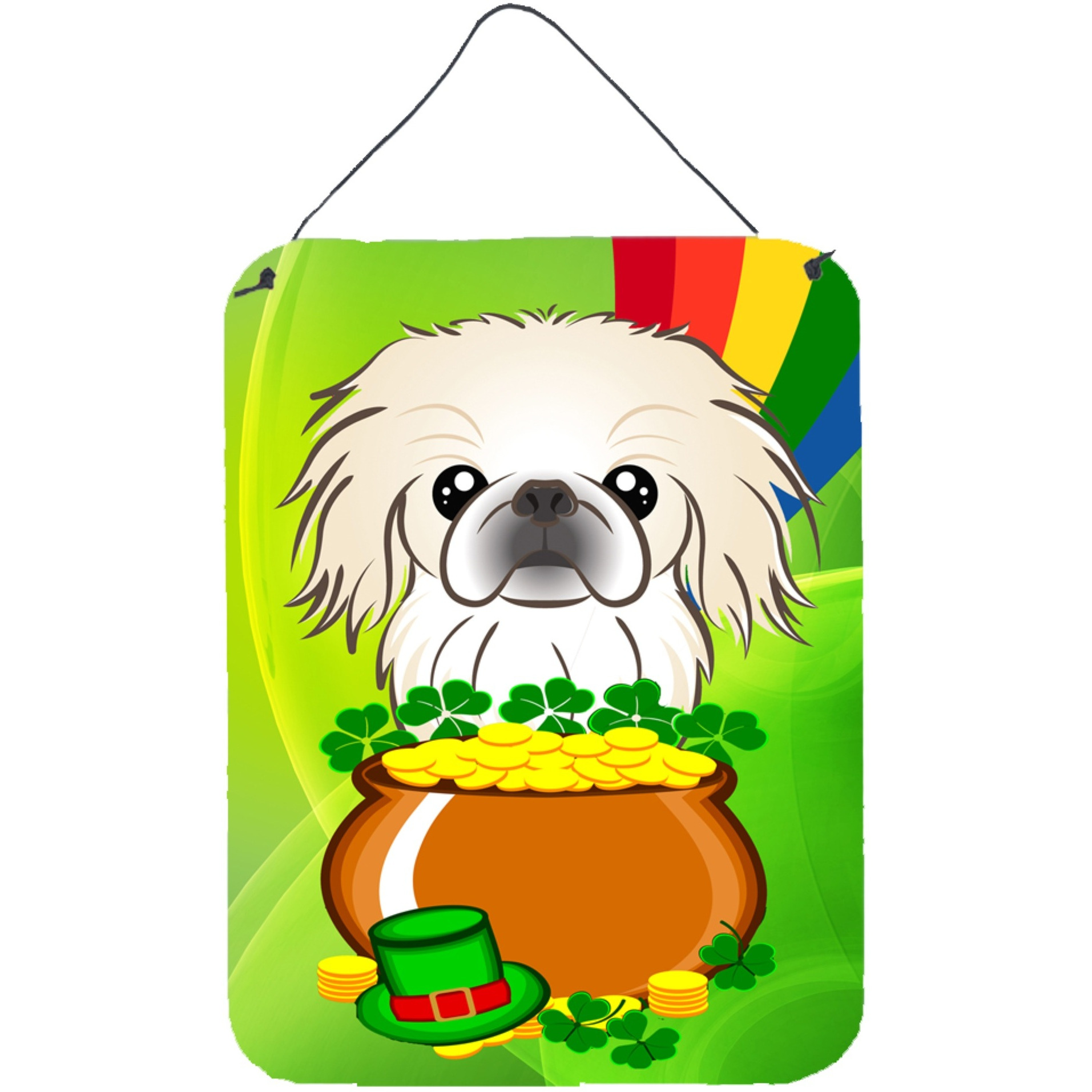 &quotCaroline's Treasures Pekingese St. Patrick's Day Wall or Door Hanging Prints BB1965DS1216, 16HX12W, Multicolor"