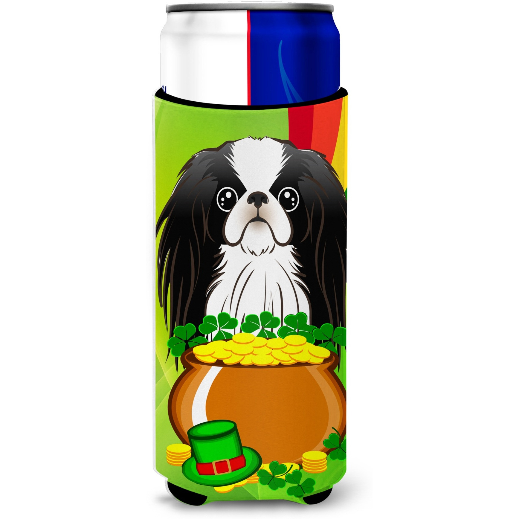&quotCaroline's Treasures BB1974MUK "&quotJapanese Chin St. Patrick's Day Michelob Ultra Koozies for Slim Cans, Multicolor"