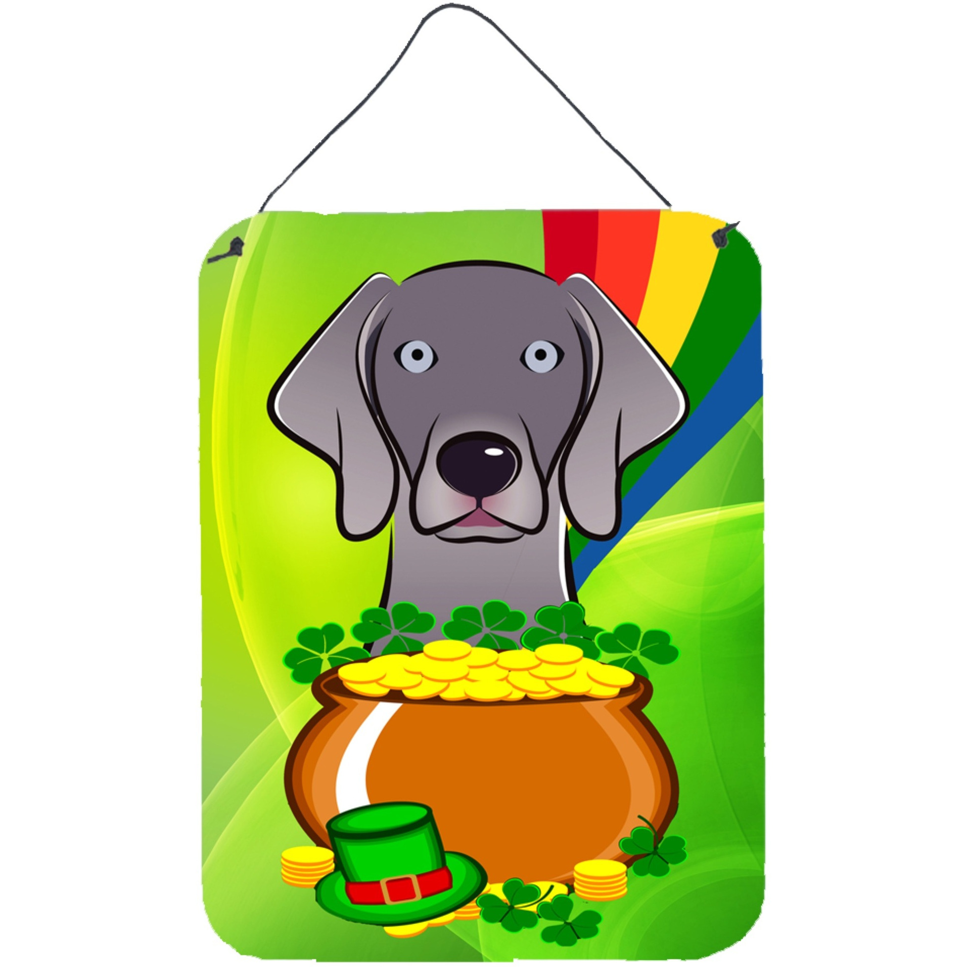 &quotCaroline's Treasures Weimaraner St. Patrick's Day Wall or Door Hanging Prints BB1975DS1216, 16HX12W, Multicolor"