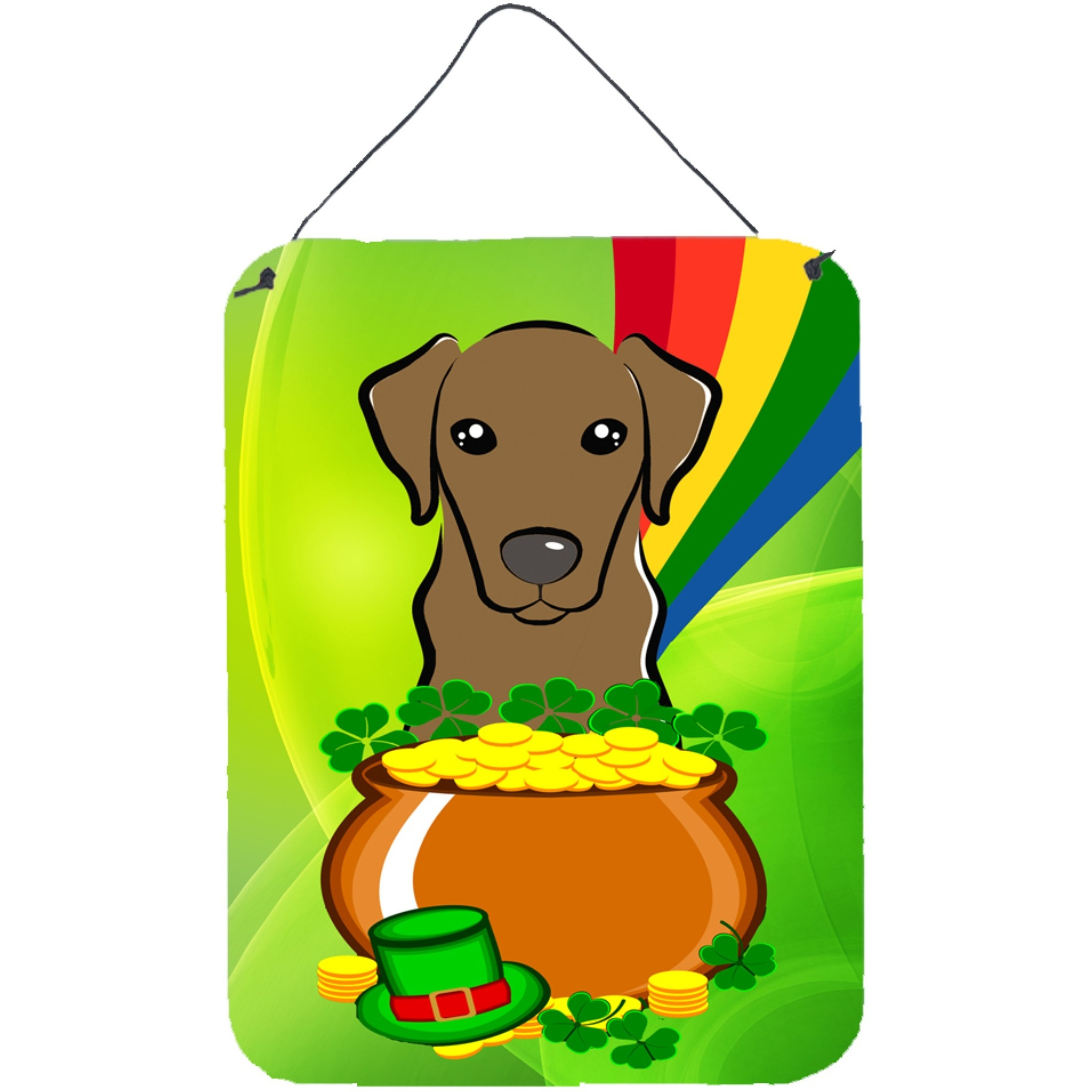 &quotCaroline's Treasures Chocolate Labrador St. Patrick's Day Wall or Door Hanging Prints BB1978DS1216, 16HX12W, Multicolor"