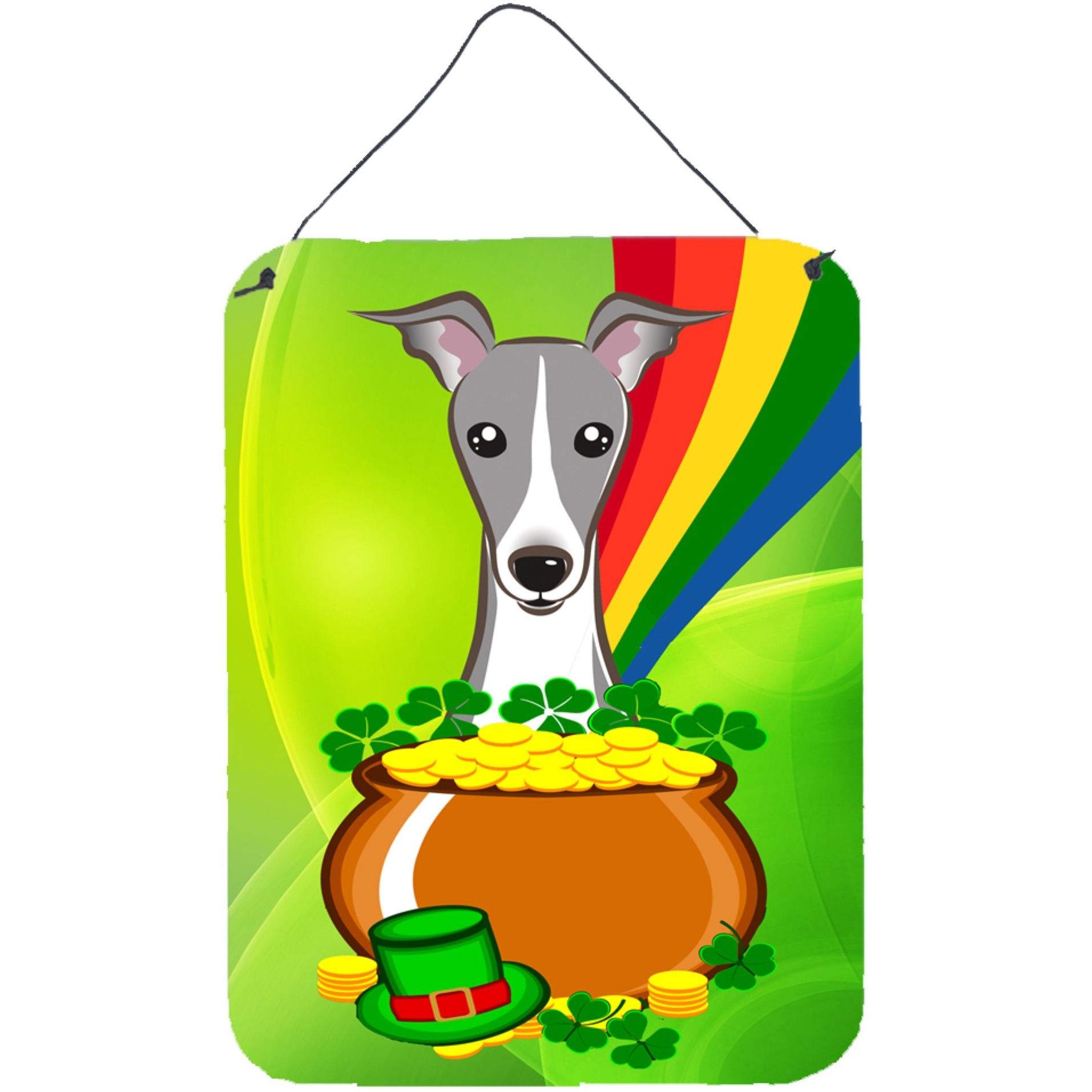 &quotCaroline's Treasures Italian Greyhound St. Patrick's Day Wall or Door Hanging Prints BB1980DS1216, 16HX12W, Multicolor"
