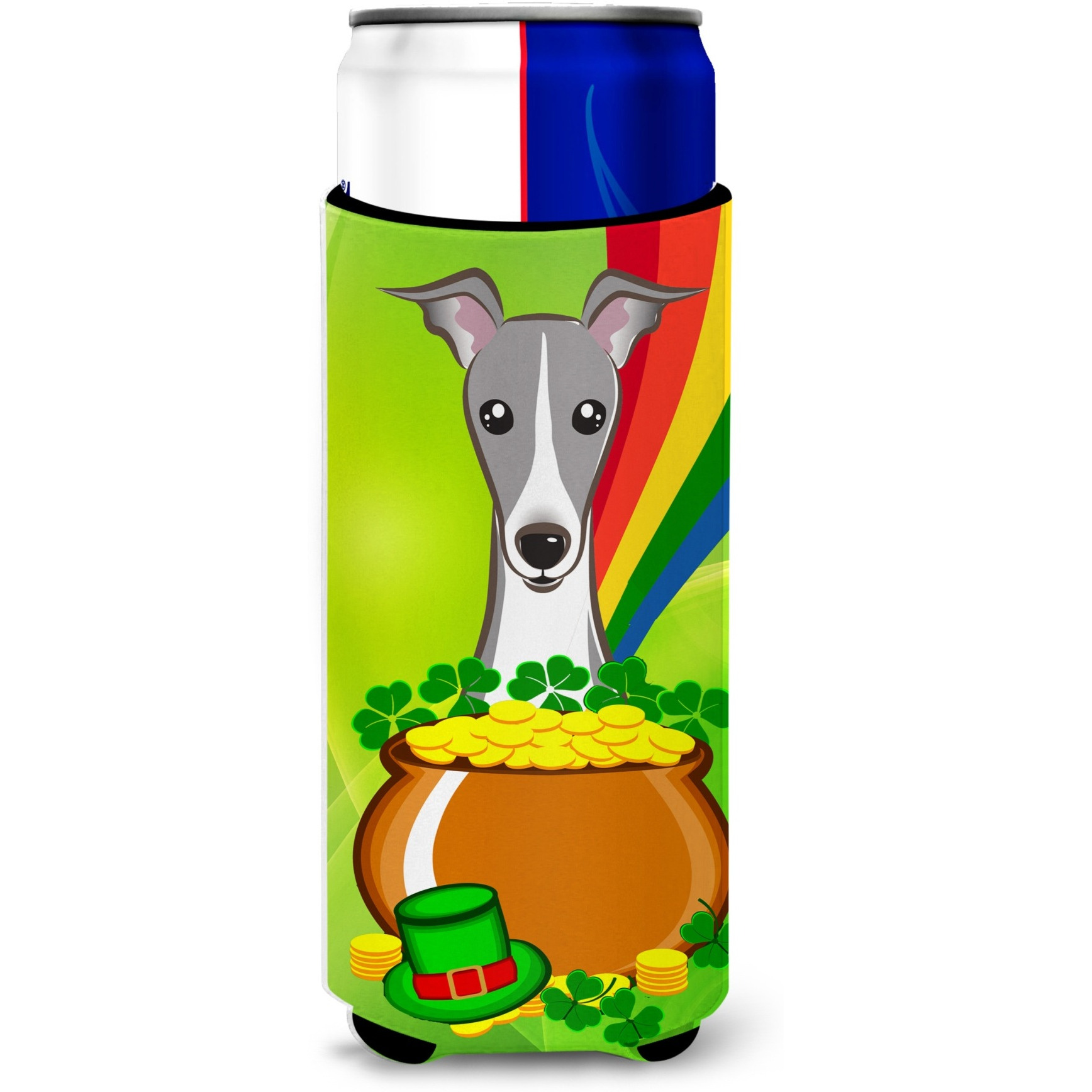 &quotCaroline's Treasures BB1980MUK "&quotItalian Greyhound St. Patrick's Day Michelob Ultra Koozies for Slim Cans, Multicolor"