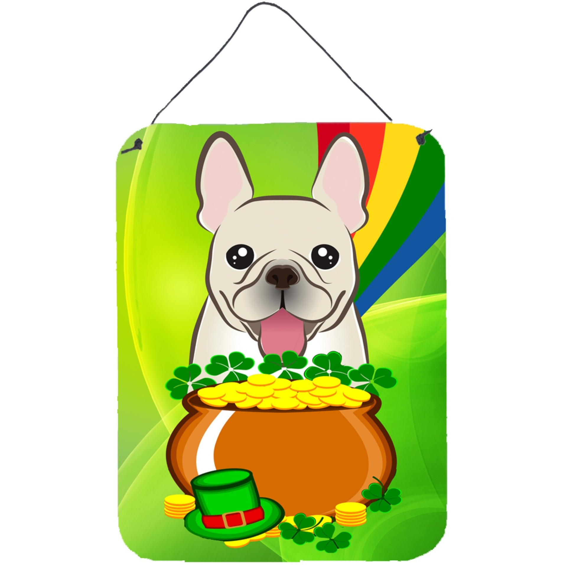 &quotCaroline's Treasures French Bulldog St. Patrick's Day Wall or Door Hanging Prints BB1982DS1216, 16HX12W, Multicolor"