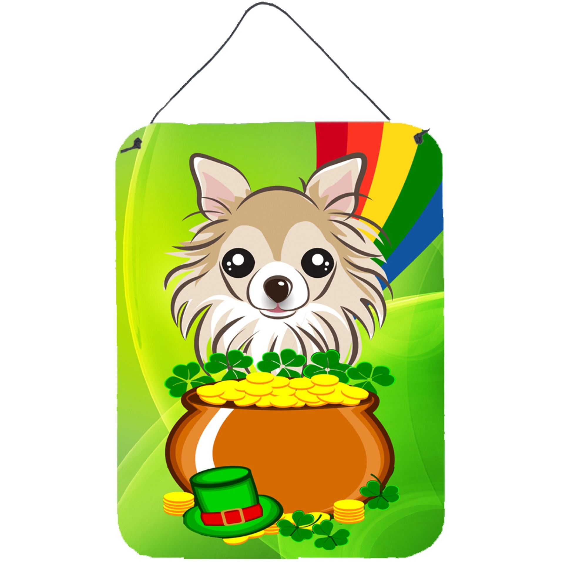 &quotCaroline's Treasures Chihuahua St. Patrick's Day Wall or Door Hanging Prints BB1995DS1216, 16HX12W, Multicolor"