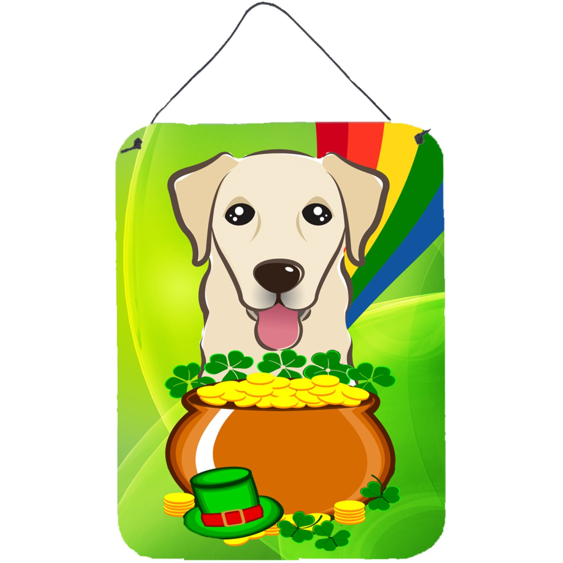 &quotCaroline's Treasures Golden Retriever St. Patrick's Day Wall or Door Hanging Prints BB1996DS1216, 16HX12W, Multicolor"
